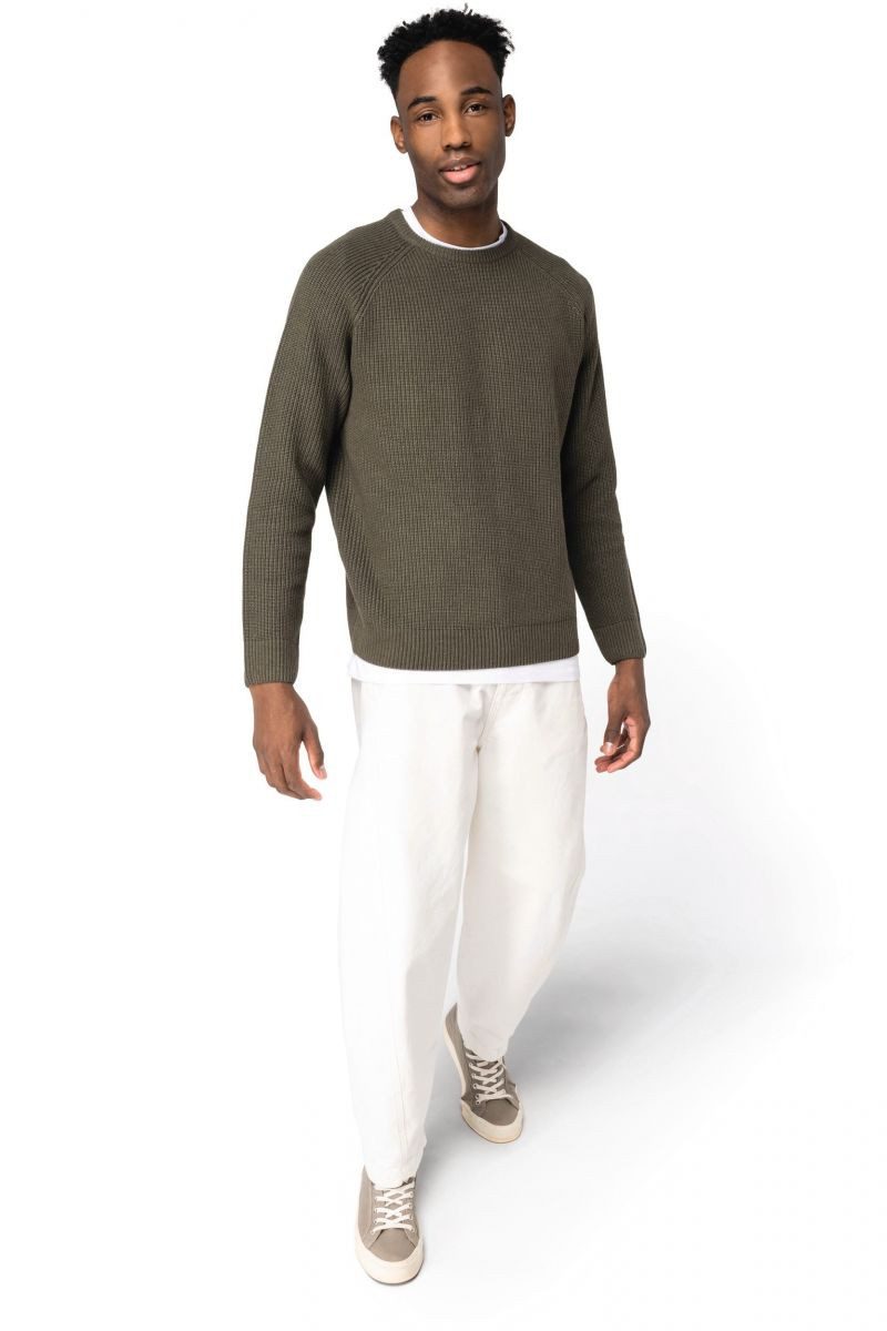 Native Spirit Sweatshirt Umweltfreundlicher Herrenpullover in Grobstrick