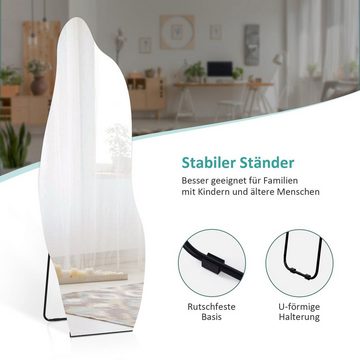 EMKE Standspiegel Standspiegel Ganzkörperspiegel Wandspiegel Unregelmäßige Formen, Spiegel Groß Rahmenloser für Schlafzimmer, Wohnzimmer, Flur