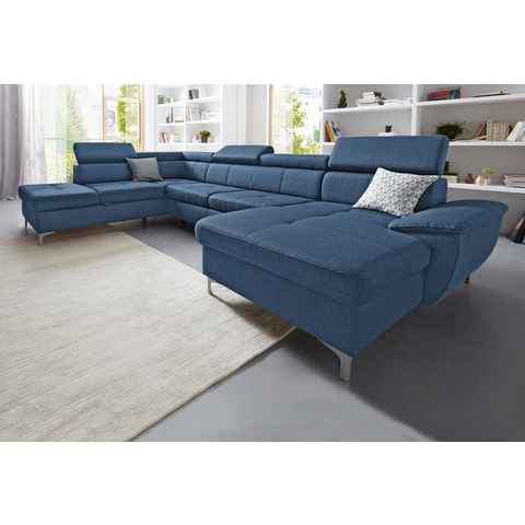 exxpo - sofa fashion Wohnlandschaft Azzano, U-Form, wahlweise mit Bettfunktion und Bettkasten
