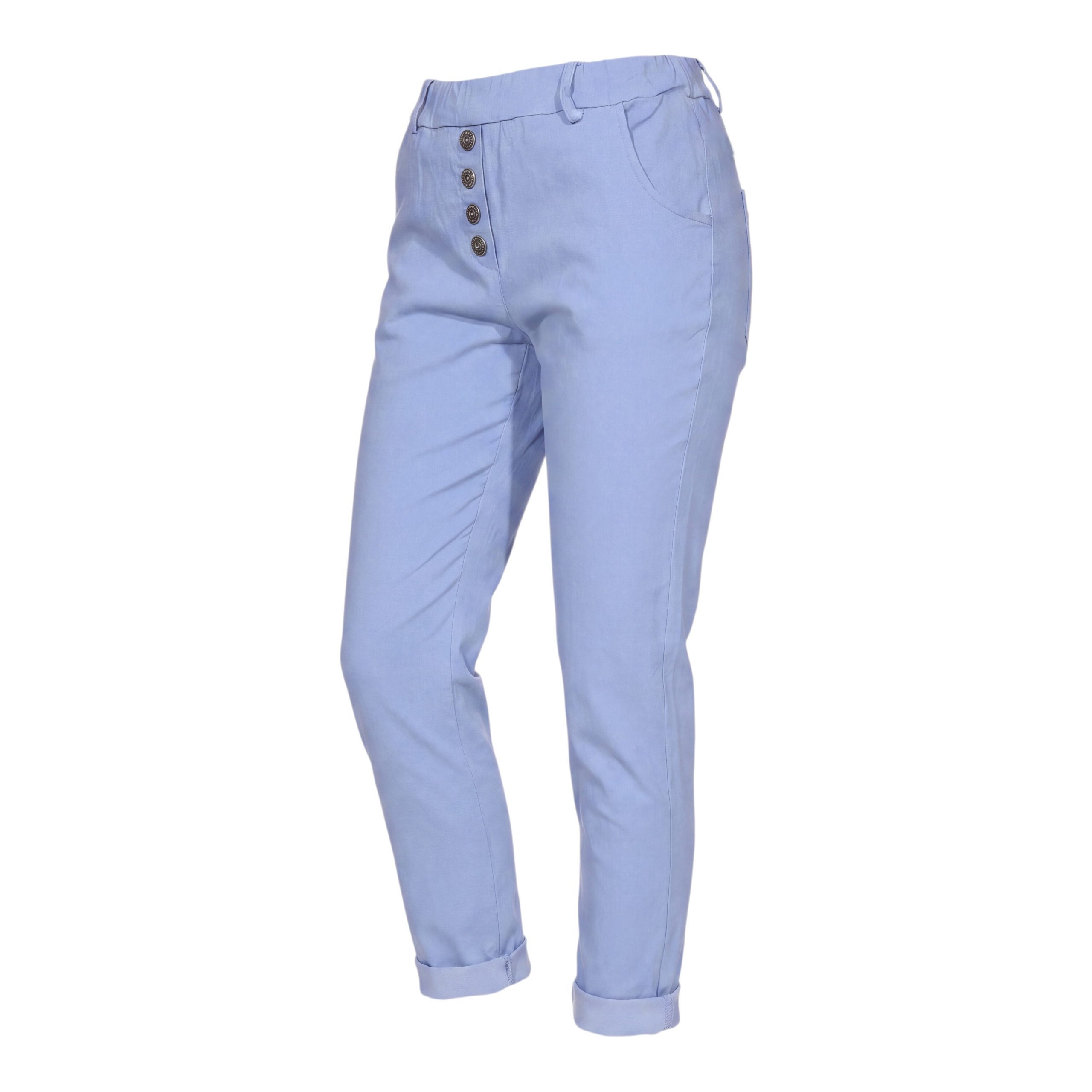 OriginalYou Stretch-Hose Freizeithose Damen Chinohose Stretch Jeans moderner Knitterlook, mit elastischem Bund & Gürtelschlaufen – Bild 2 von 5
