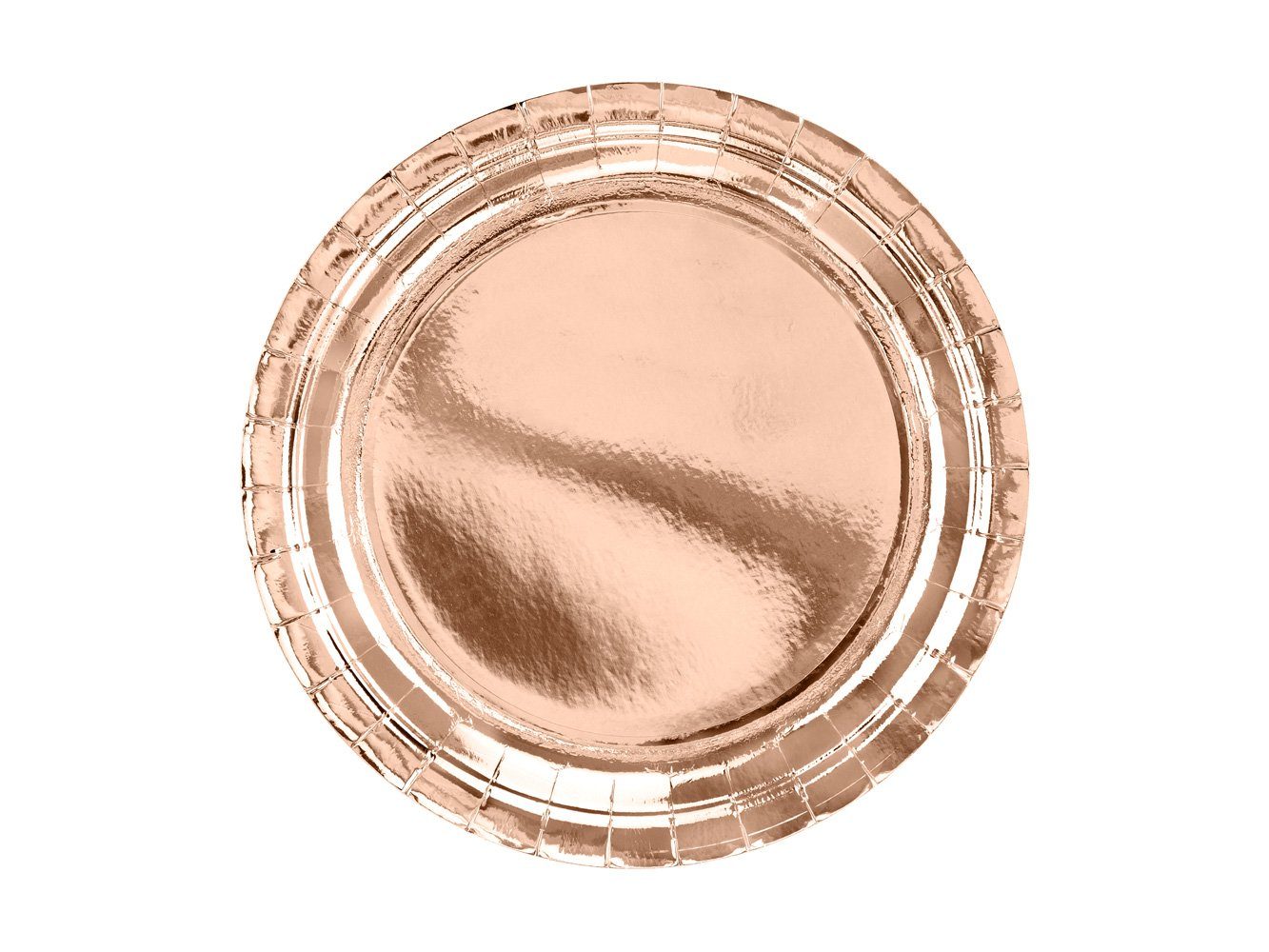 partydeco Pappteller, Pappteller rund 23cm Rosegold 6er Set