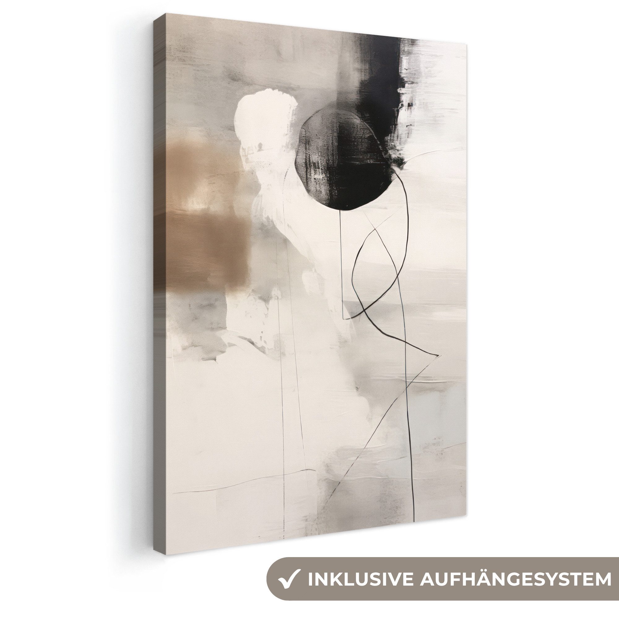 OneMillionCanvasses® Leinwandbild Abstrakte Kunst - Grau - Industriell, Fotodruck (1 St), Leinwand Canvas Wandbild, Wanddekoration 20x30 cm