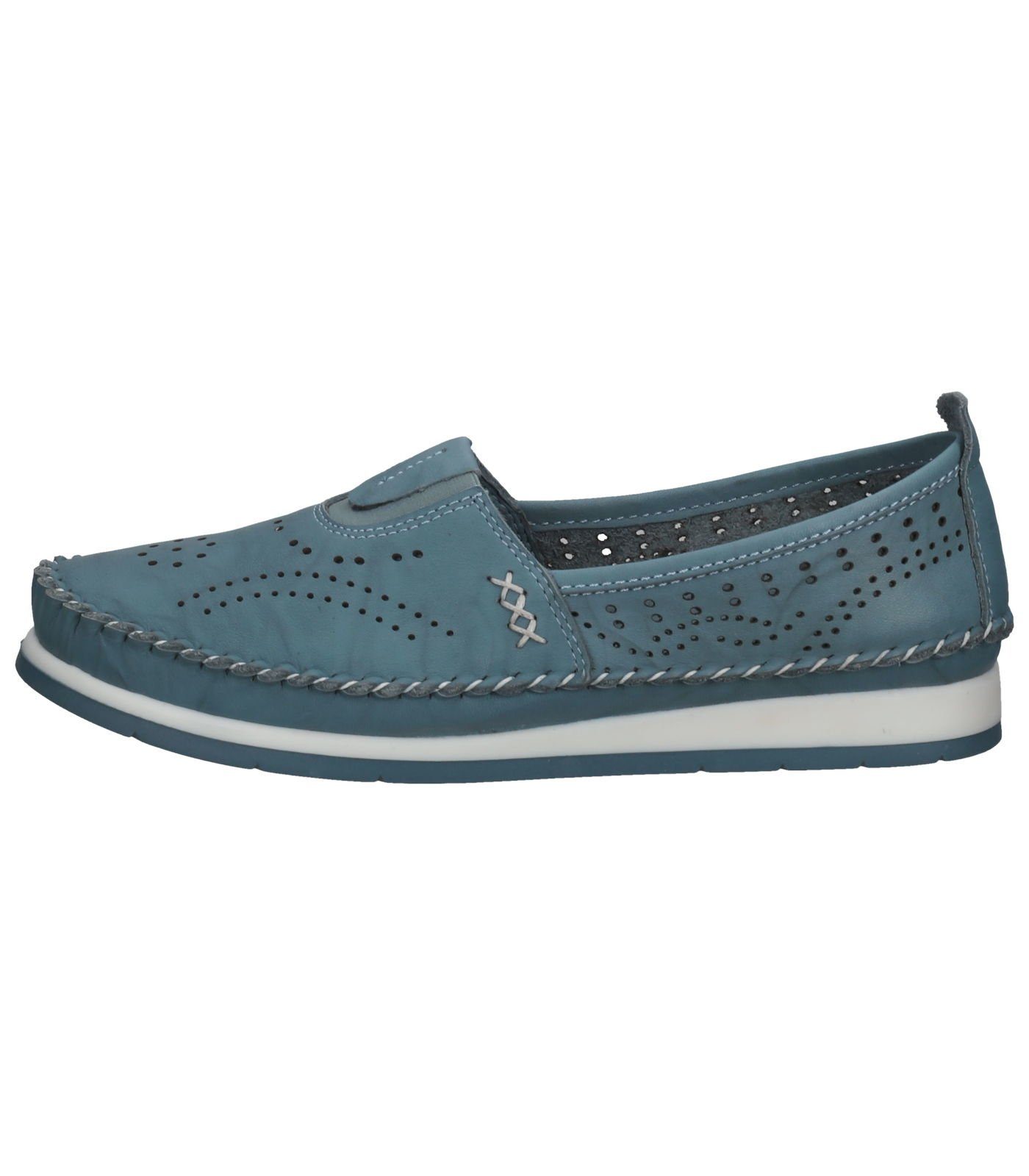 COSMOS Comfort Slipper Leder Blau Slipper