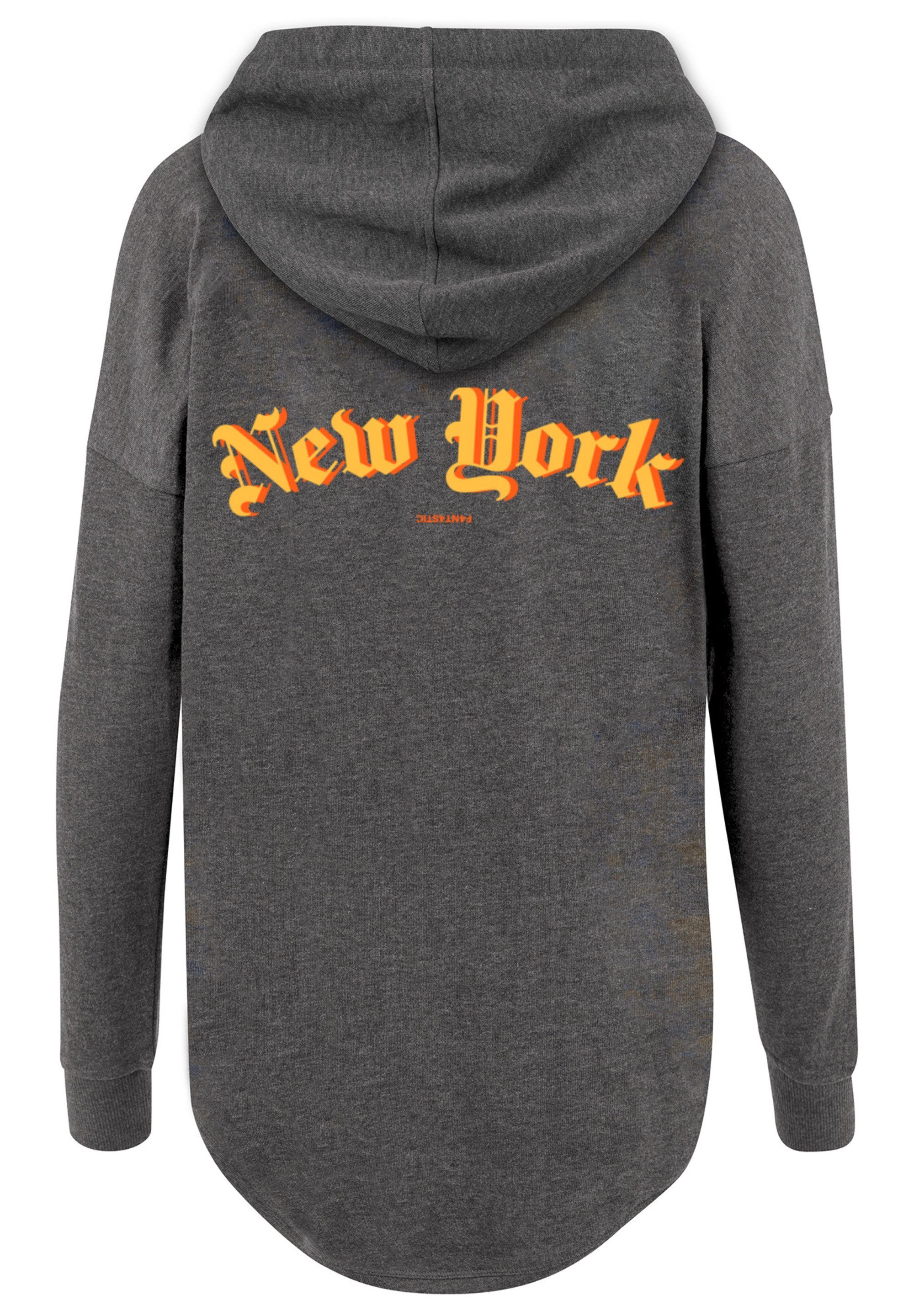 New Orange Print HOODIE charcoal Kapuzenpullover F4NT4STIC OVERSIZE York