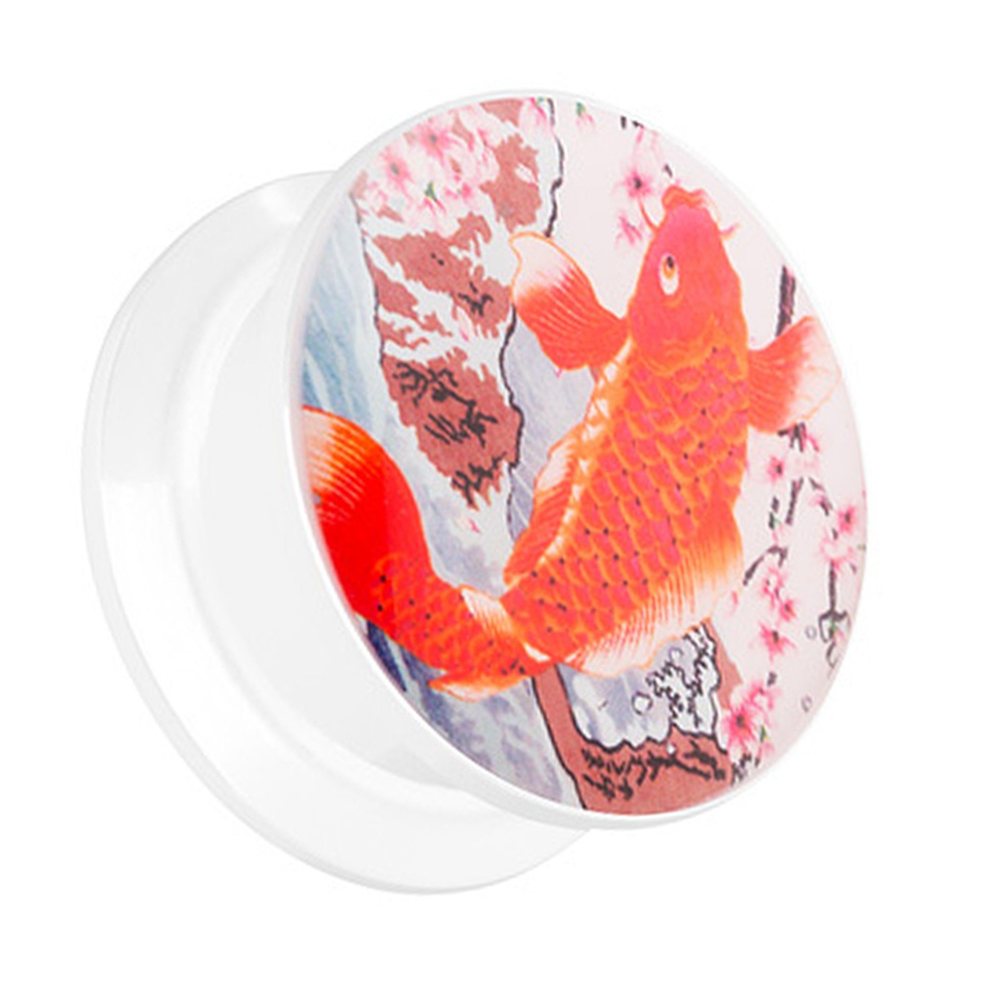 Taffstyle Plug »Piercing Schraub Koi Karpen Orange golden Fisch«, Ohr