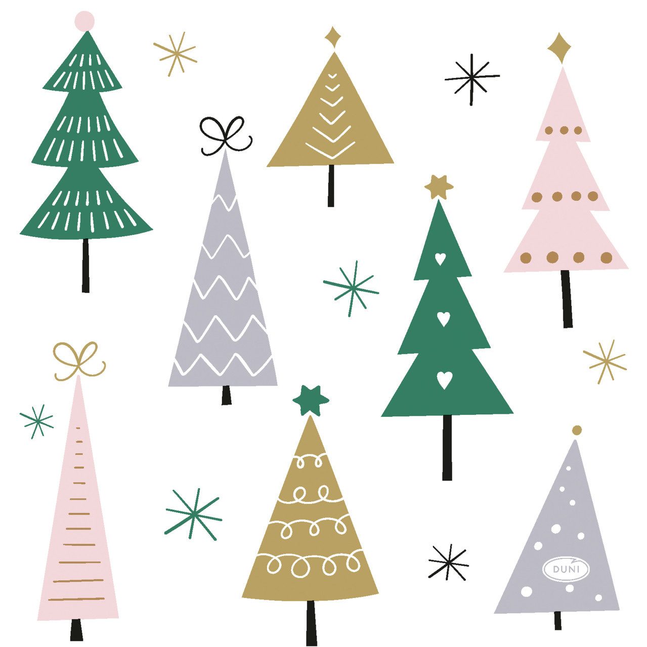 Duni Weihnachtsfigur Duni Servietten Noel Trees multi 33 x 33 cm - 20er