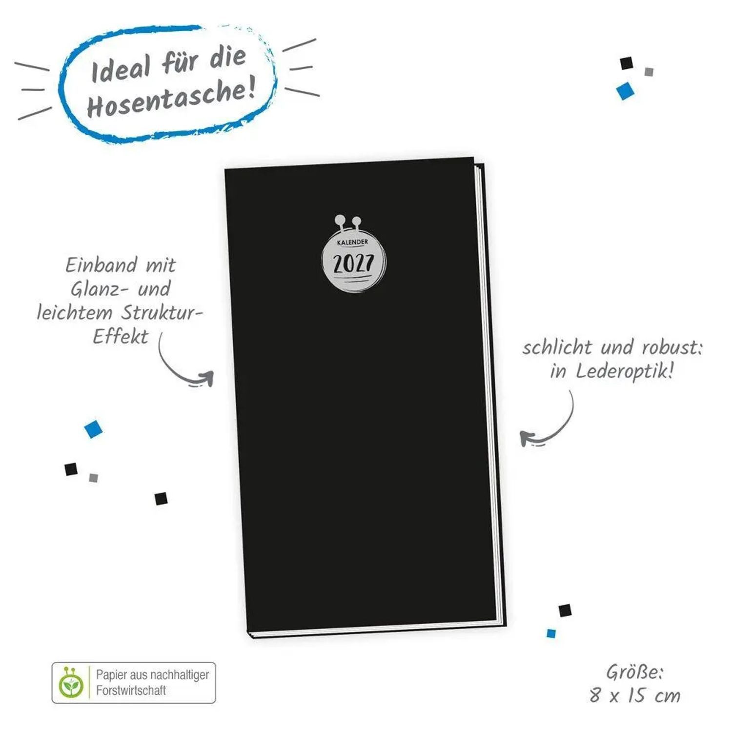 Trötsch Verlag Taschenkalender TRÖTSCH - Taschenterminer schwarz 2027