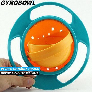 MAVURA Kinderschüssel GYROBOWL Kinder Schale 360° rotierende Baby Gyro, Schüssel Teller Babyschüssel Snackschüssel Kinderschale auslaufsicher