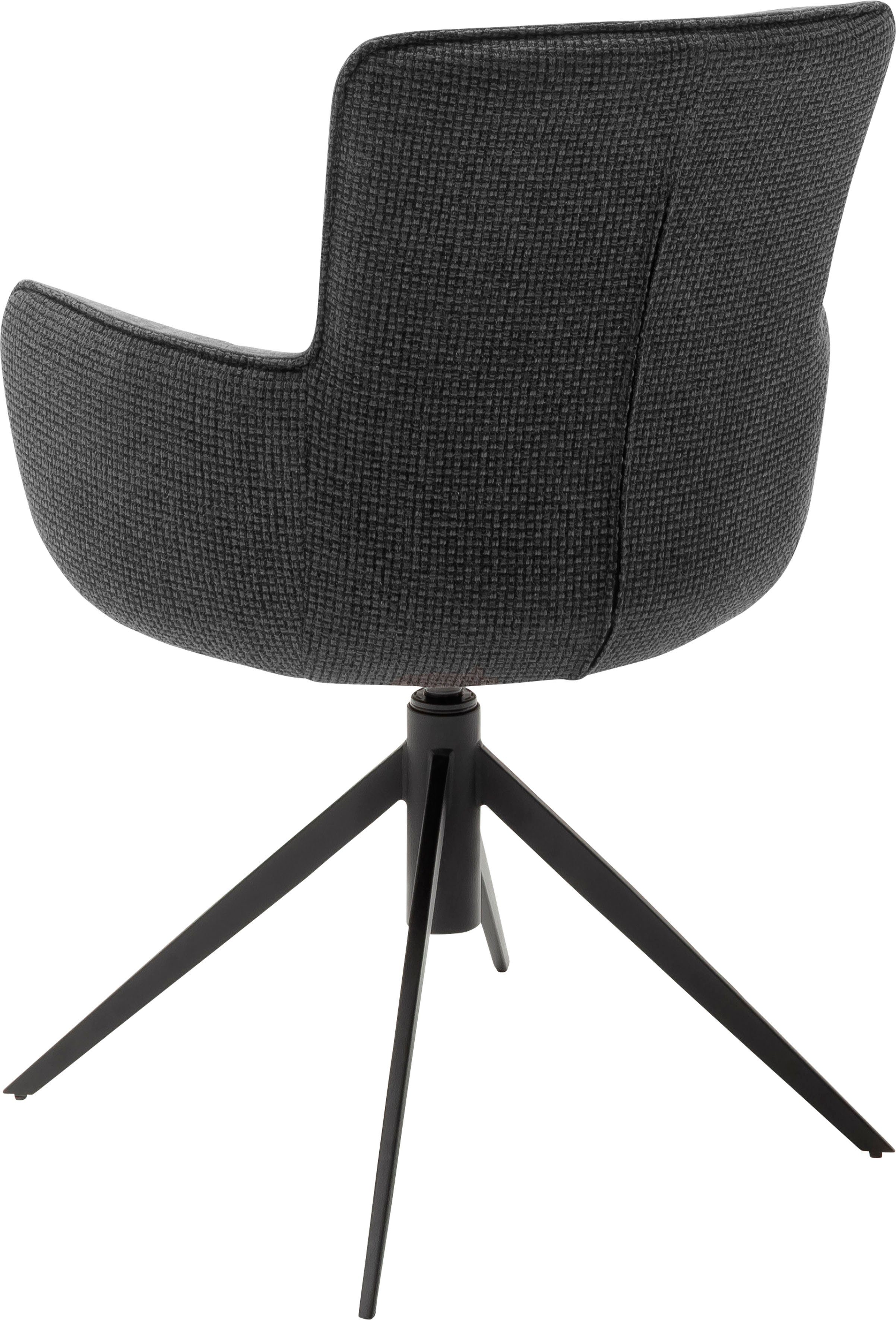 MCA furniture 360°drehbar 120 2 | bis kg Denia Esszimmerstuhl Stuhl belastbar mit St), 2-er (Set, Nivellierung, Anthrazit Set, Anthrazit