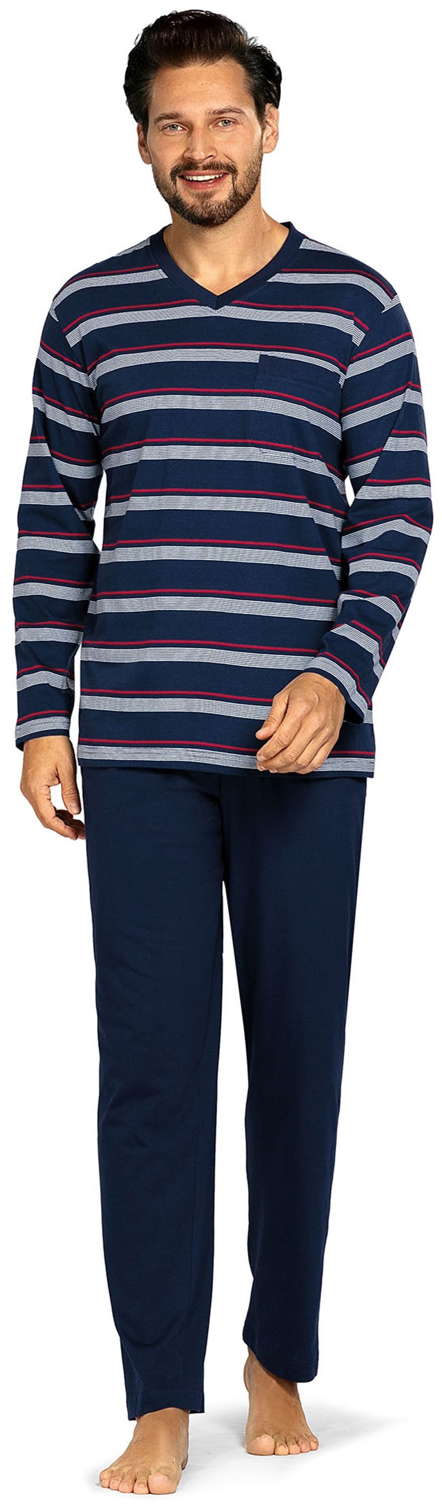 Comte Schlafanzug Gentle Frost (Set, 2 tlg., 2-teilig) Herren Pyjama lang Langarm Baumwolle auch große Größen