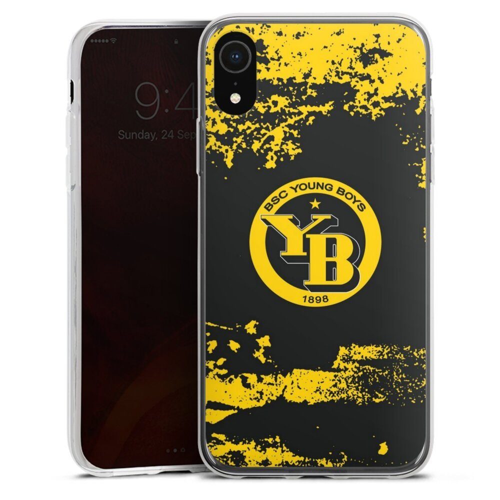 DeinDesign Handyhülle BSC Young Boys Offizielles Lizenzprodukt Fanartikel BSC YB Grunge, Apple iPhone Xr Slim Case Silikon Hülle Ultra Dünn Schutzhülle