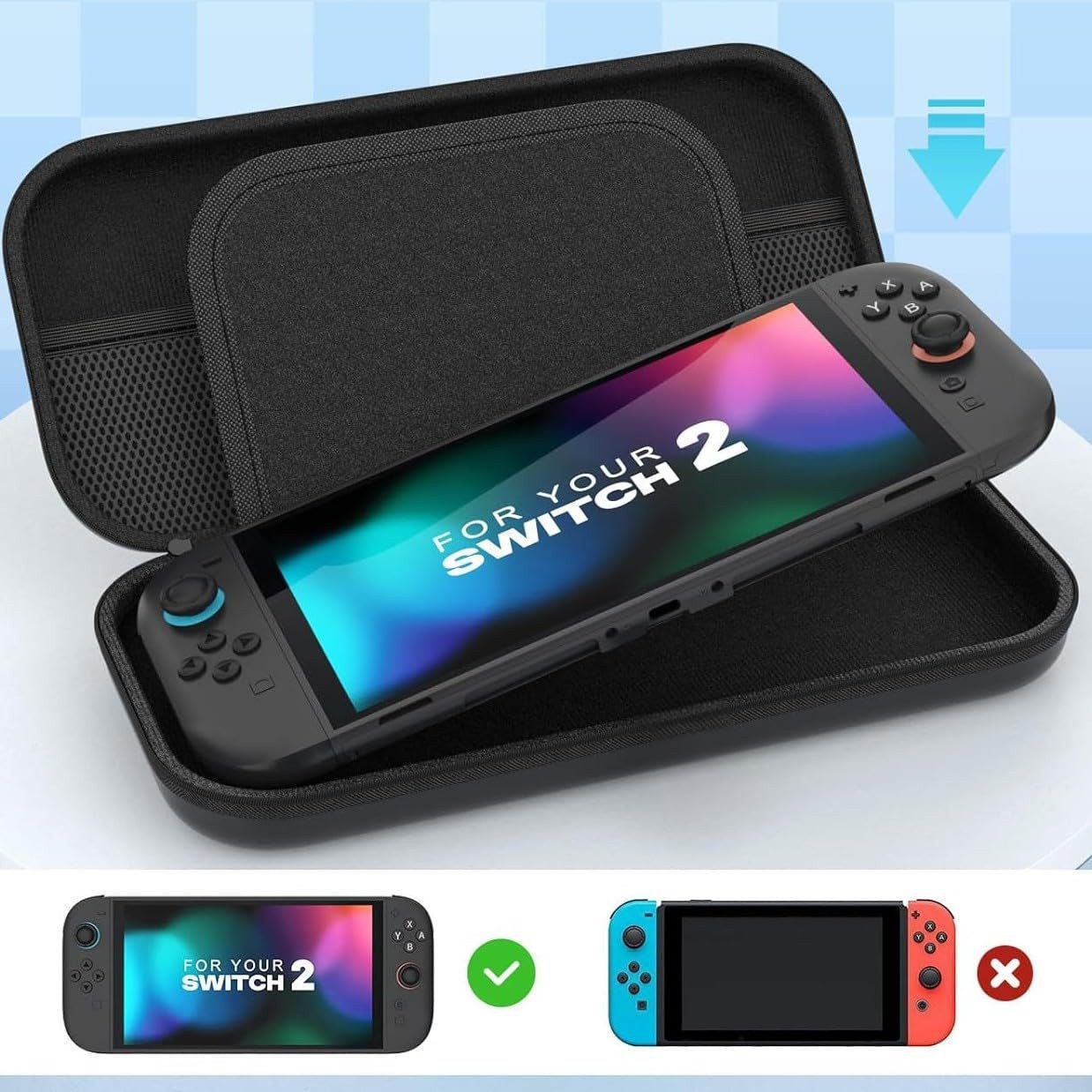 Forrlite Nintendo Switch 2 Zubehör Spielekonsolen-Tasche, Nintendo-Controller (14-in-1-Zubehörset Kompatibel mit Nintendo Switch 2, NintendoSchutzhülle mit Displayschutz, für Switch Konsole und Zubehör)