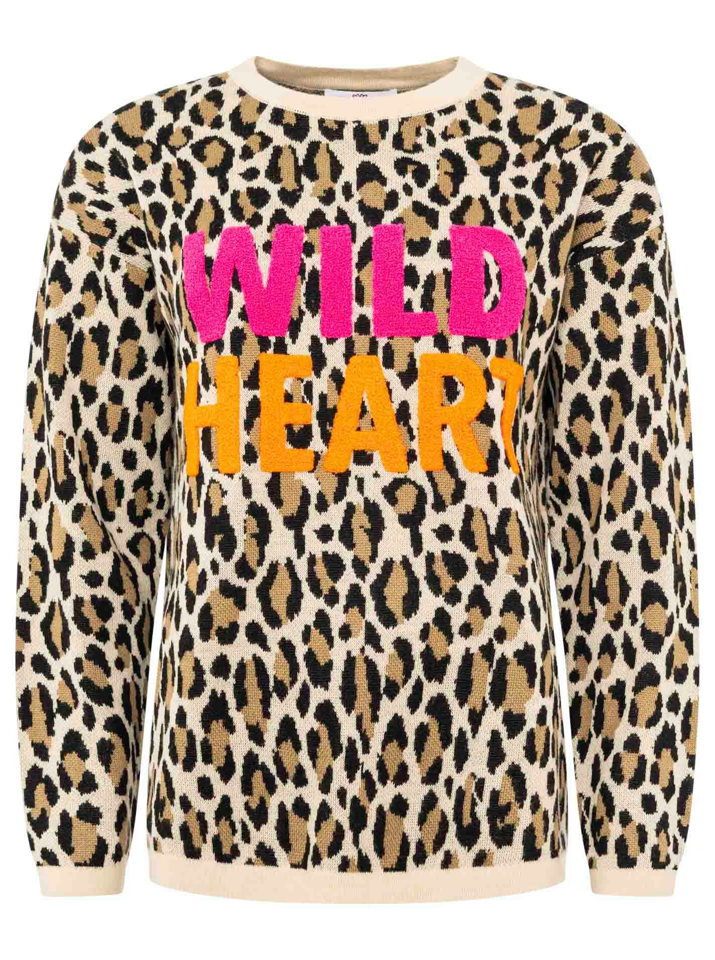 Zwillingsherz Strickpullover "Wild Heart" mit Neon Aufschrift günstig online kaufen