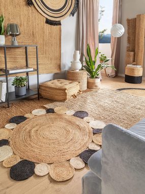 Teppich Jork, benuta, rechteckig, Höhe: 5 mm, 100% Jute, handgeknüpft, Uni, Natural Living, Wohnzimmer