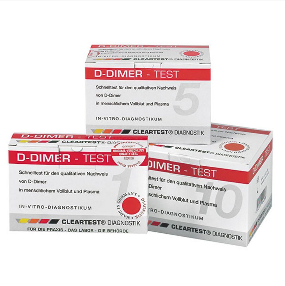 CLEARTEST D-Dimer Schnelltest D-Dimer Schnelltest Fibrinolyse, Spar-Set 5-St., Thrombose und Lungenembolie Diagnose