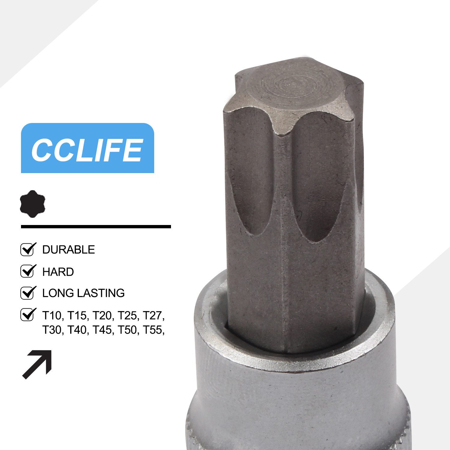 CCLIFE Steckschlüssel 34tlg Innen Außen Torx Steckschlüssel und S2 Bit Satz Sechskant Satz