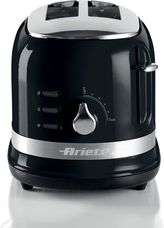 Ariete Toaster 149BK moderna schwarz, 2 kurze Schlitze, 815 W