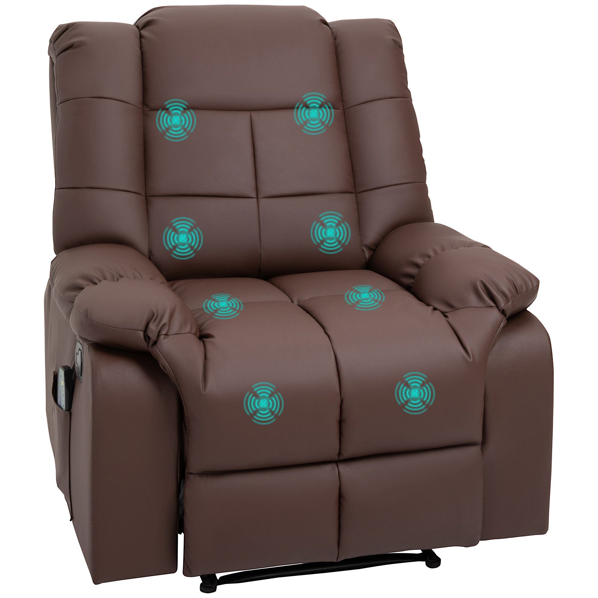 HOMCOM Massagesessel mit 8 Vibrationspunkten, aus Kunstleder, 94 x 99 x 99c günstig online kaufen