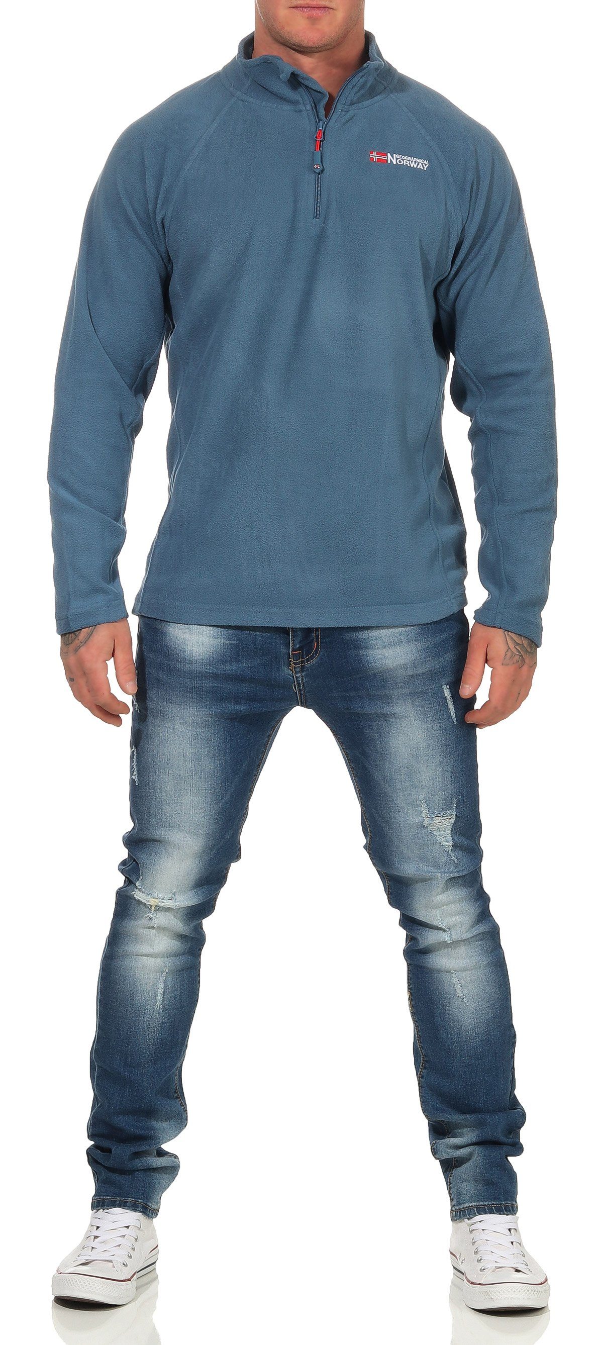 Geographical Norway Fleecepullover Herren leichte Micro Fleece überzieh Pullover Ultraleicht auch in Großen Größen erhältlich