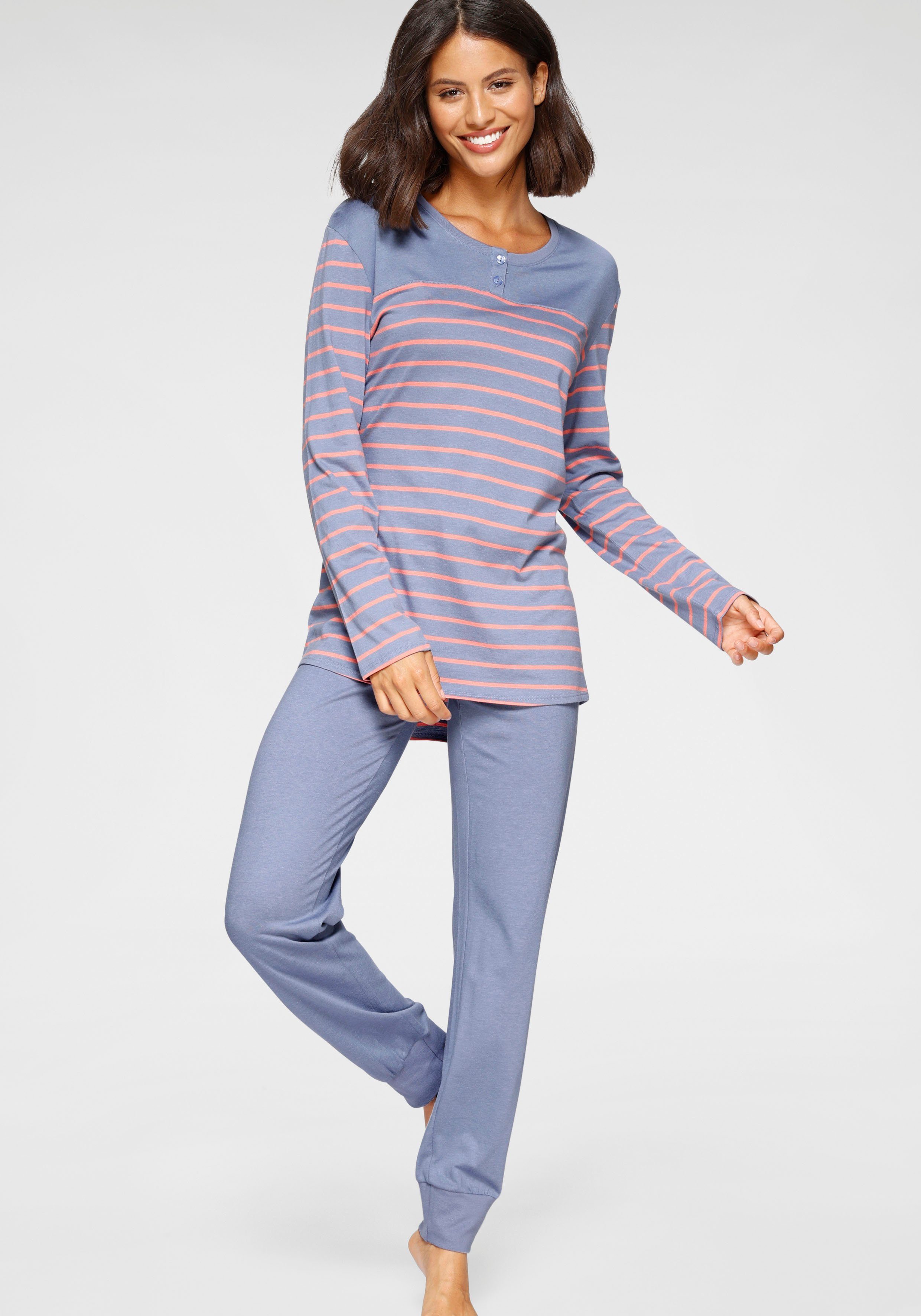 Schiesser Pyjama mit gestreiftem Longshirt kaufen | OTTO
