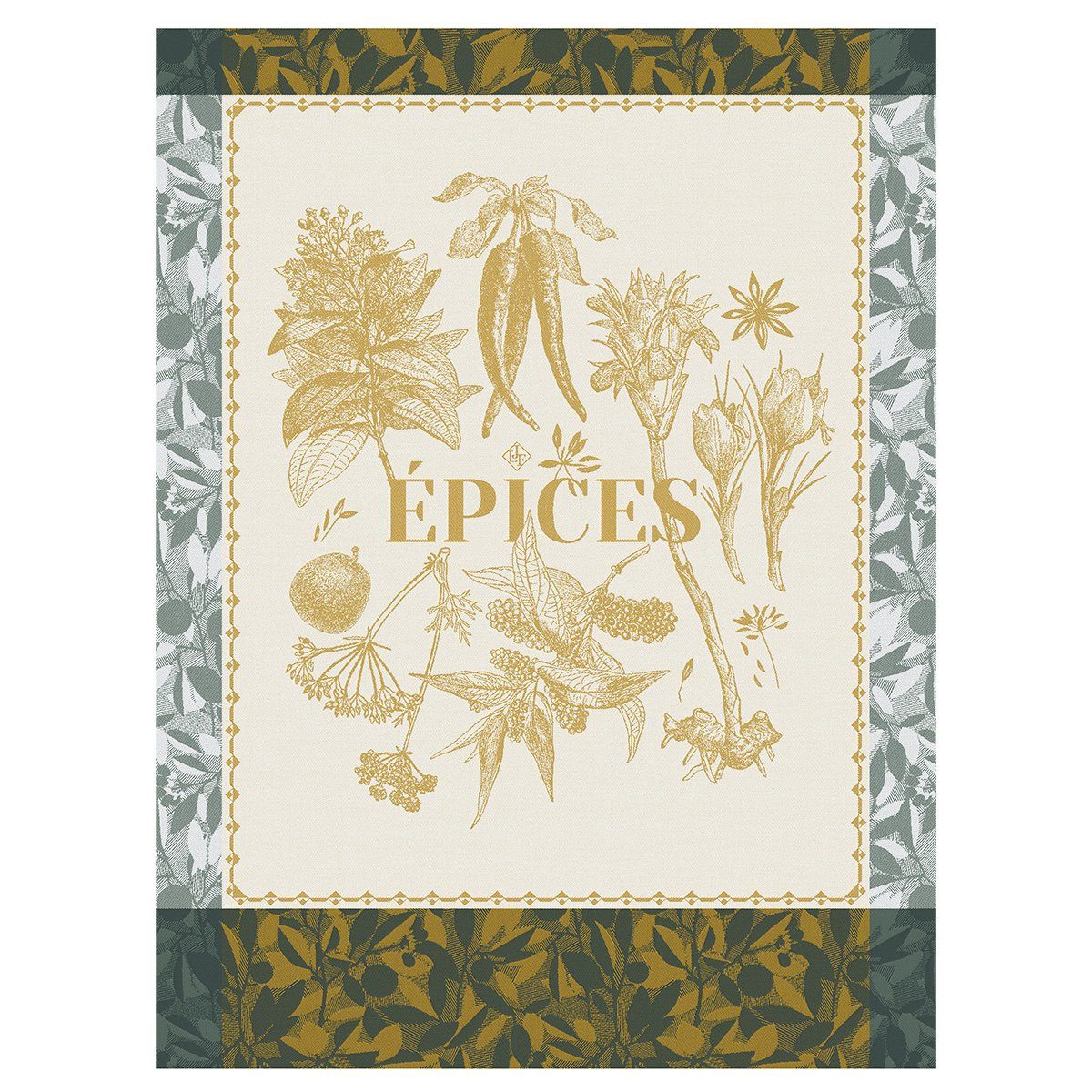 (1-tlg., 60x80 Curry Le Épices & jacquard-gewebt x Geschirrtuch), 1 Jacquard Aromates Geschirrtuch Geschirrtuch Francais cm,