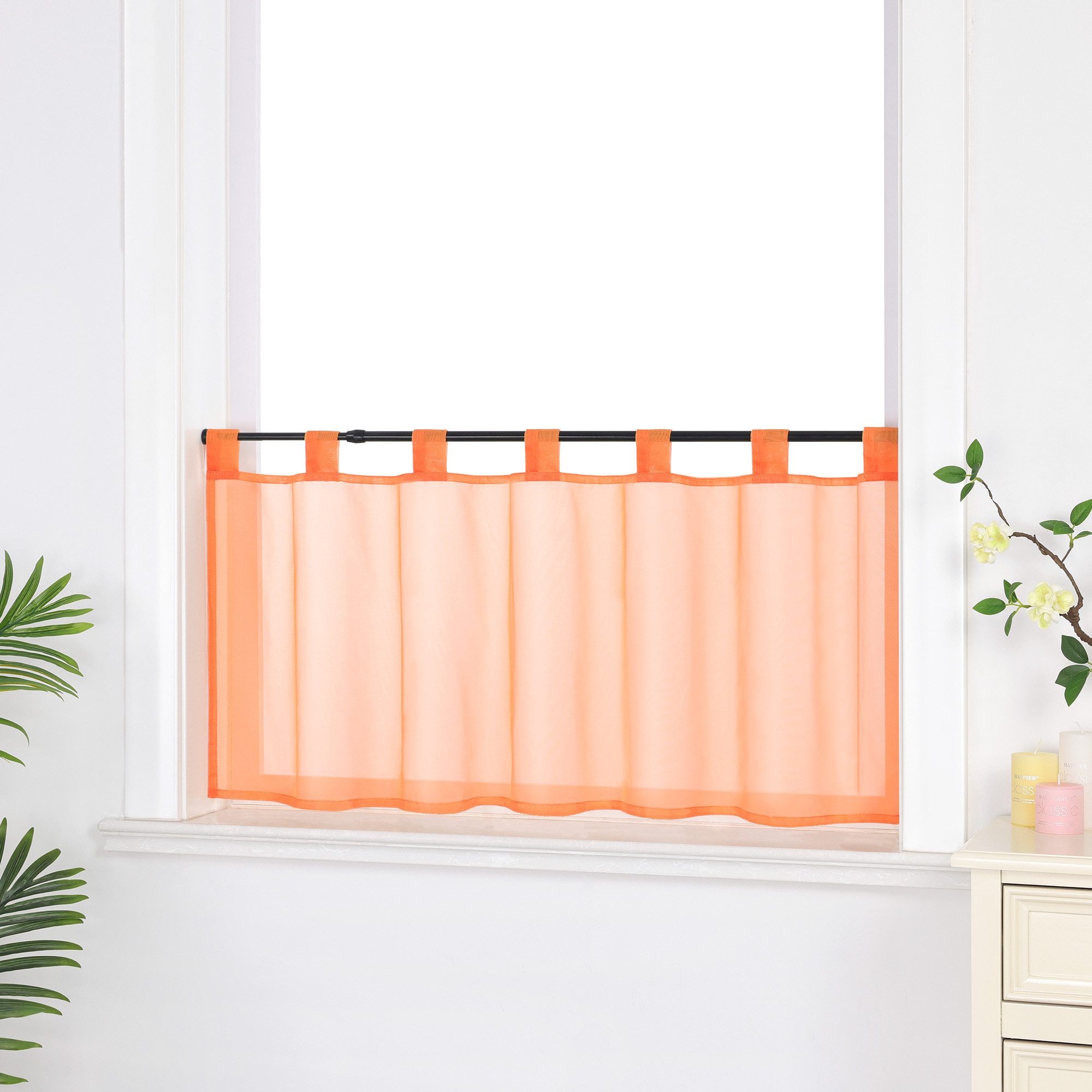 Delien Scheibengardine Eva, Schlaufen, Voile Uni Kurzstore Küche günstig online kaufen