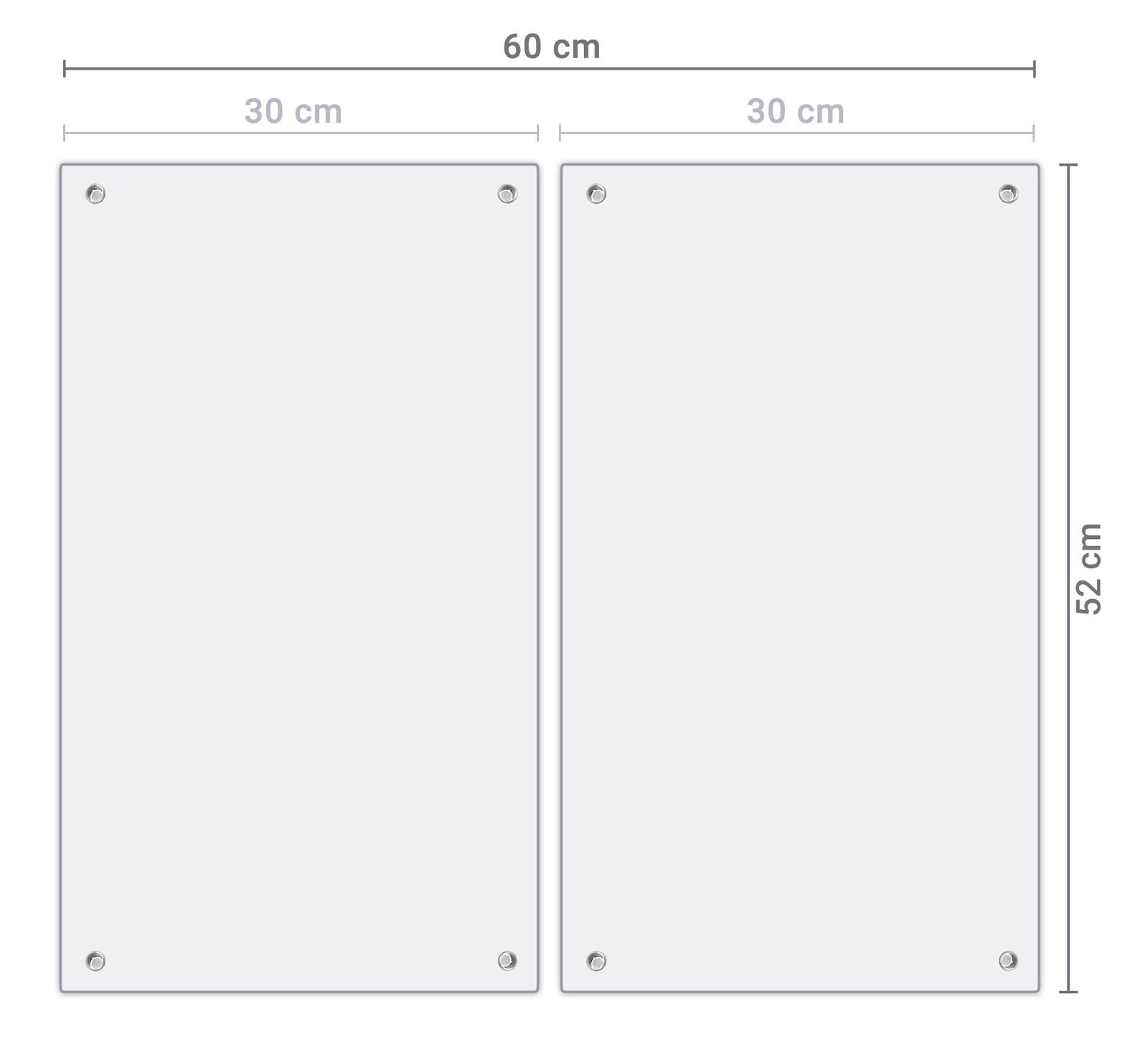 (2 in Primedeco Wasserwelle, tlg) Herdabdeckplatte Herd-Abdeckplatte Glas Apfel Spritzschutz Glas, aus