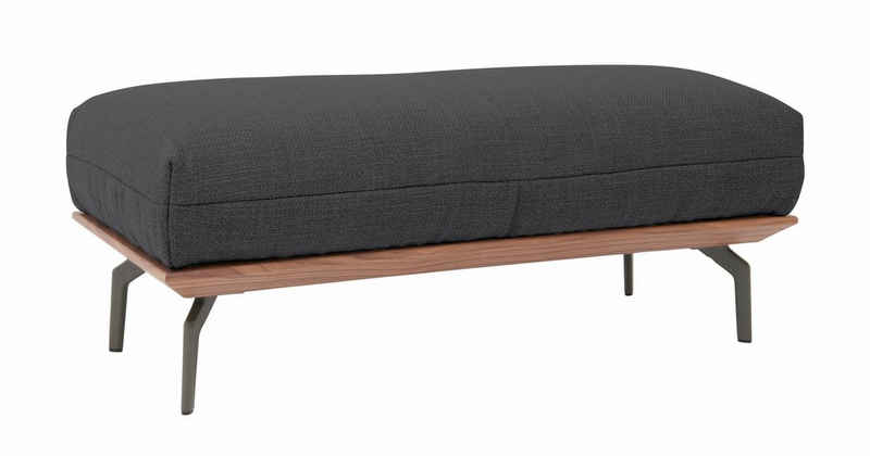 hülsta sofa Hocker hs.420, in 2 Bezugsqualitäten, Holzrahmen in Eiche Natur oder Nussbaum