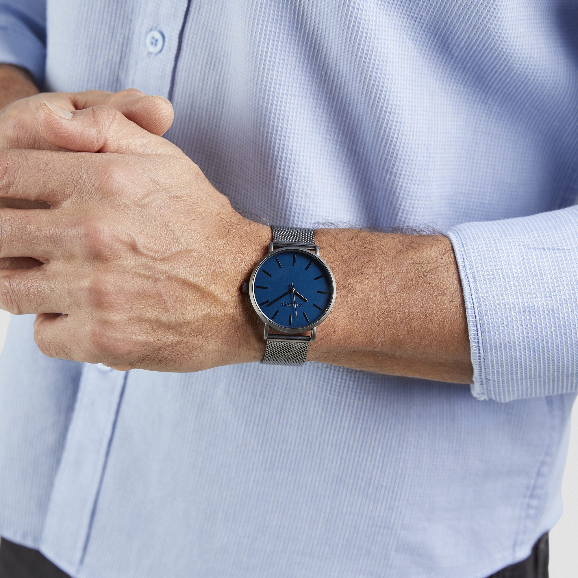 s.Oliver Quarzuhr Basic Mesh Edelstahl