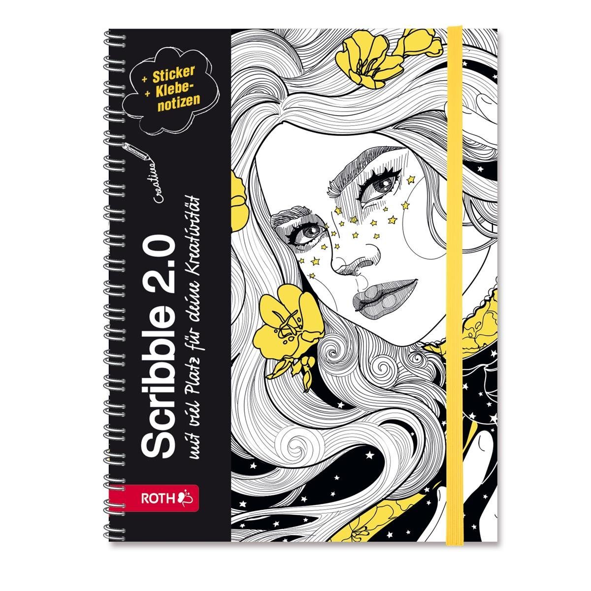 Roth Schulheft Roth Schülerkalender Flower Power 15,7x21,2cm, Wire-O-Bindung