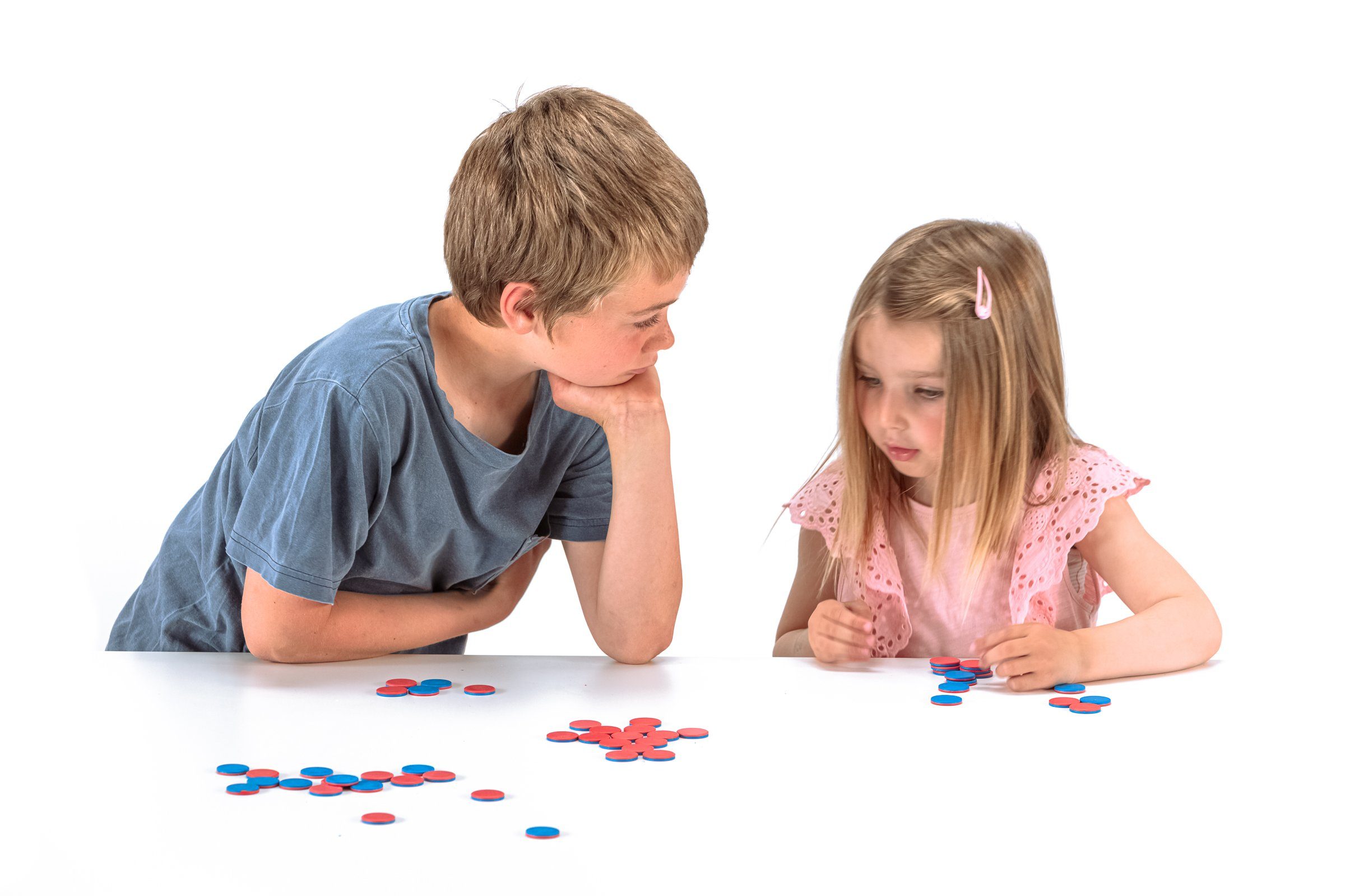Wissner® aktiv lernen Lernspielzeug Wendeplättchen (Rot/Blau) (50 Stück), Zählchips Mathe lernen (50-St)