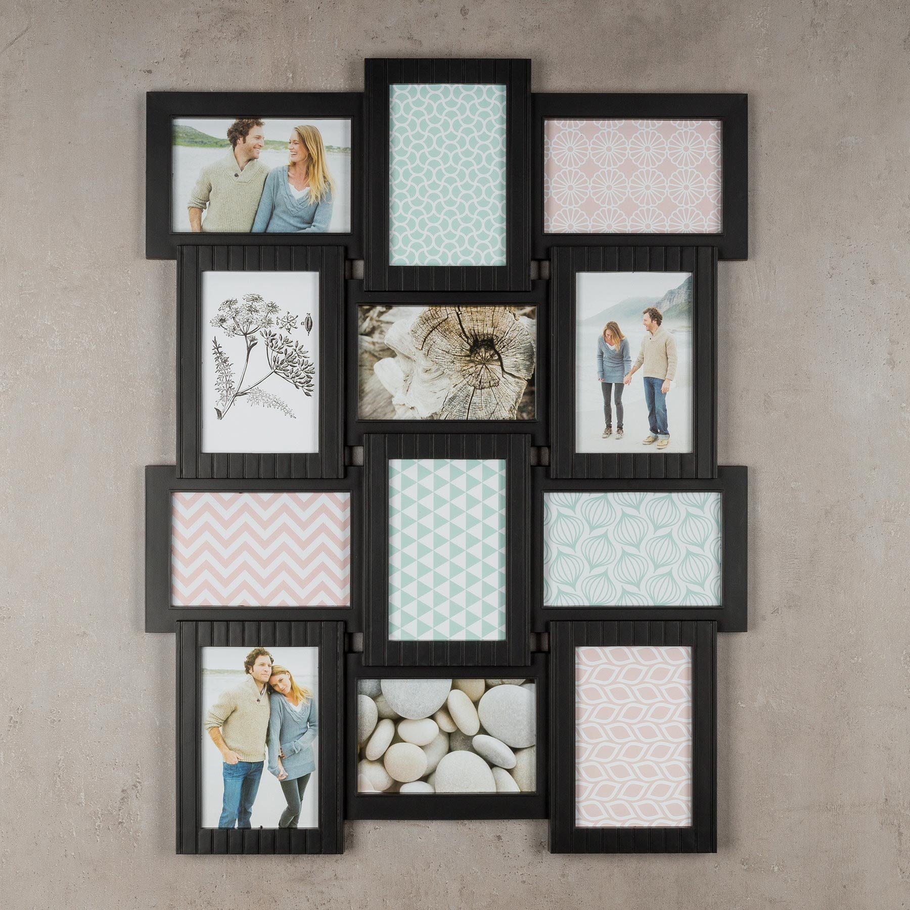 Levandeo® Bilderrahmen Collage, Bilderrahmen H x B: 61x46,5cm schwarz 12 Fo günstig online kaufen