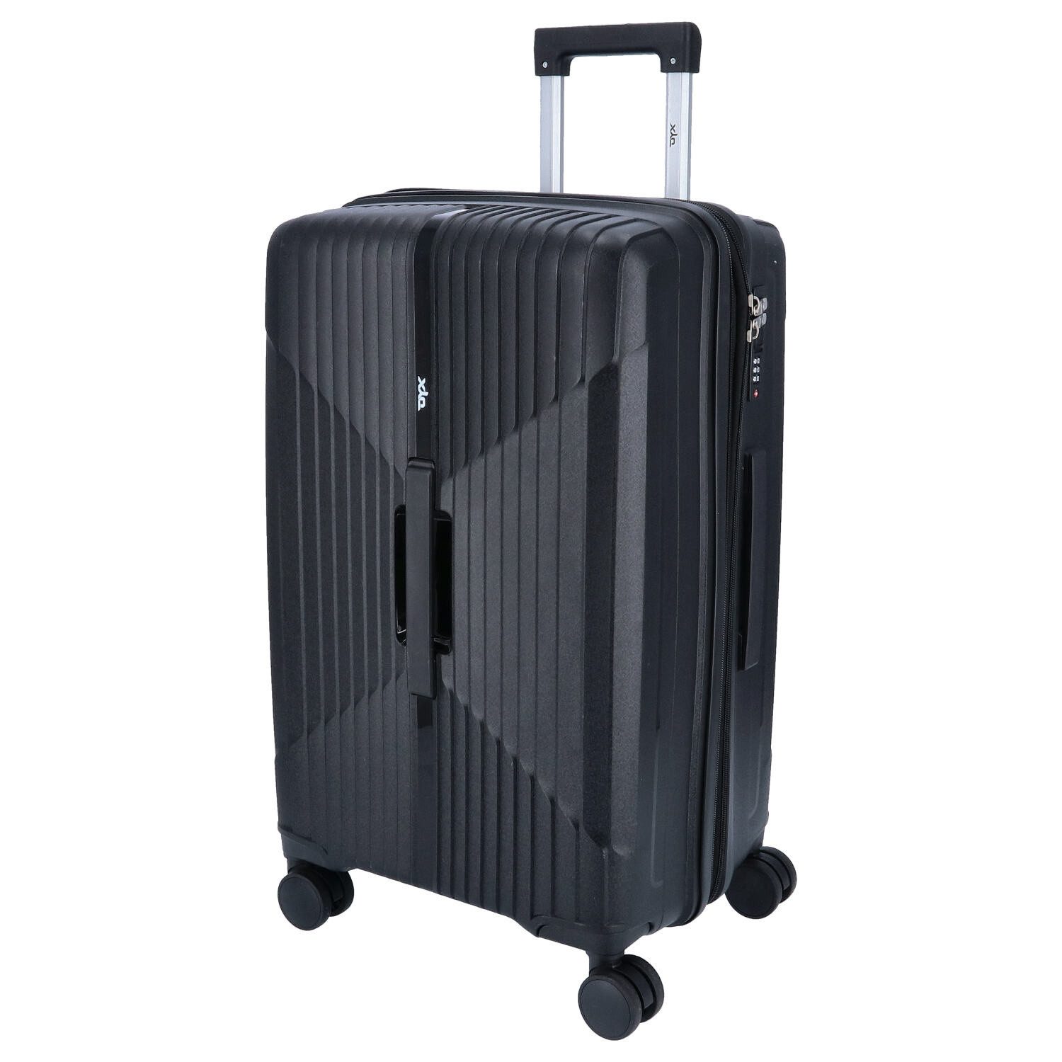 DYX Koffer DYX 4-Rad Trolley M 67 cm New York schwarz, 4 Rollen Rollen