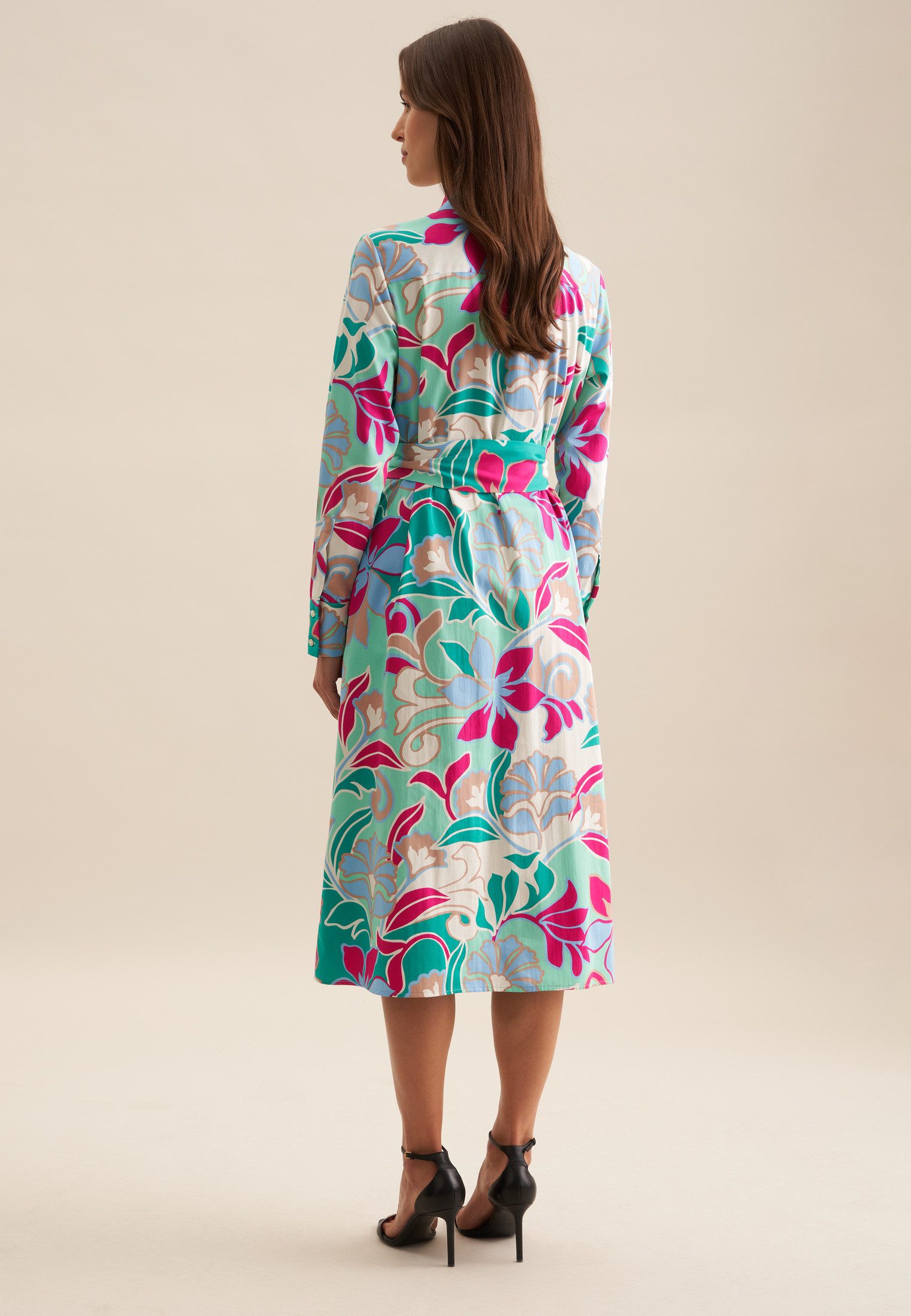 seidensticker Sommerkleid Schwarze Rose Langarm Kragen günstig online kaufen
