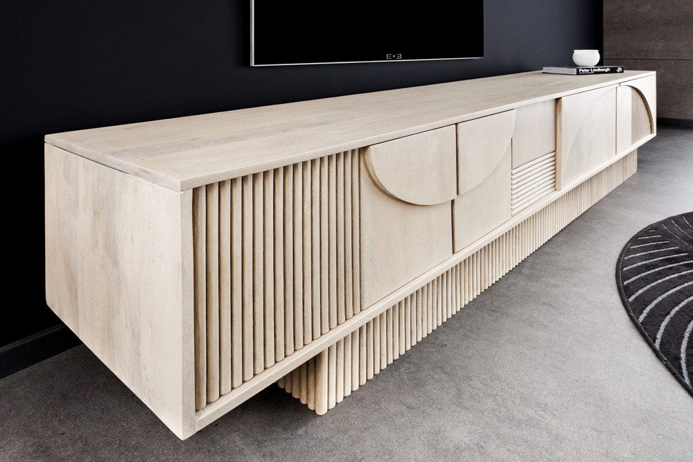 riess-ambiente Lowboard ART DECO 200cm weiß gekälkt (Einzelartikel, 1 St), günstig online kaufen