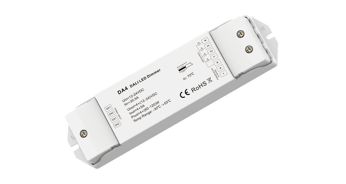 DOTLUX LED-Streifen DOTLUX 4Kanal DALI-Dimmer (DT6) max. 480W für LED-Streifen 4x5A 12- 24