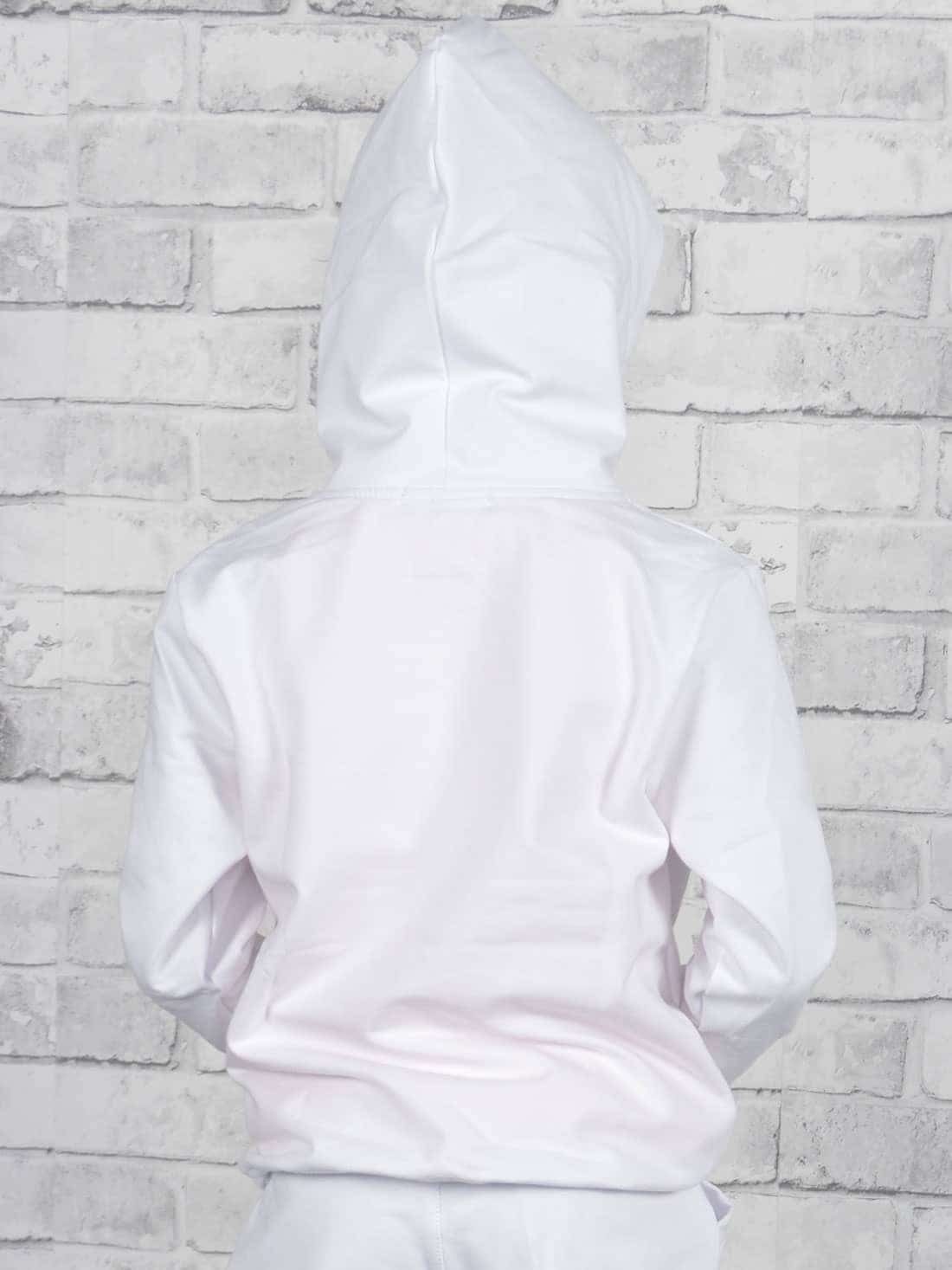 KMISSO Hoodie Mädchen Kapuzen Kängurutasche (1-tlg) Weiß Kapuze Pullover mit
