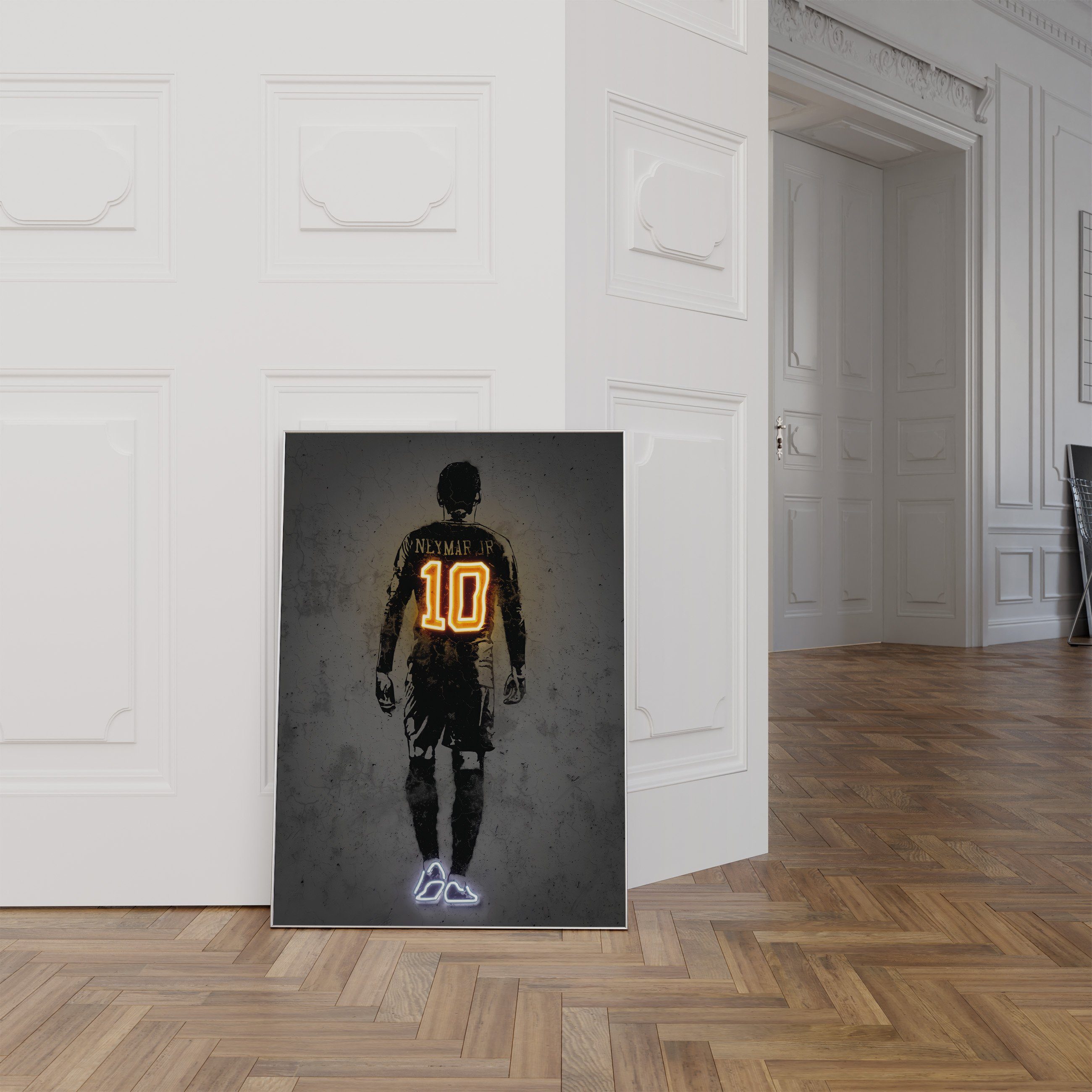 JUSTGOODMOOD Poster Premium ® Neymar Junior Fußball Poster · Neon Effekt · ohne Rahmen – Bild 5 von 5