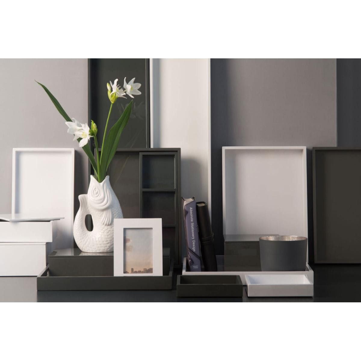 Giftcompany Tablett Tablett Neo Rechteckig Grau Dunkelgrau (30x15cm)