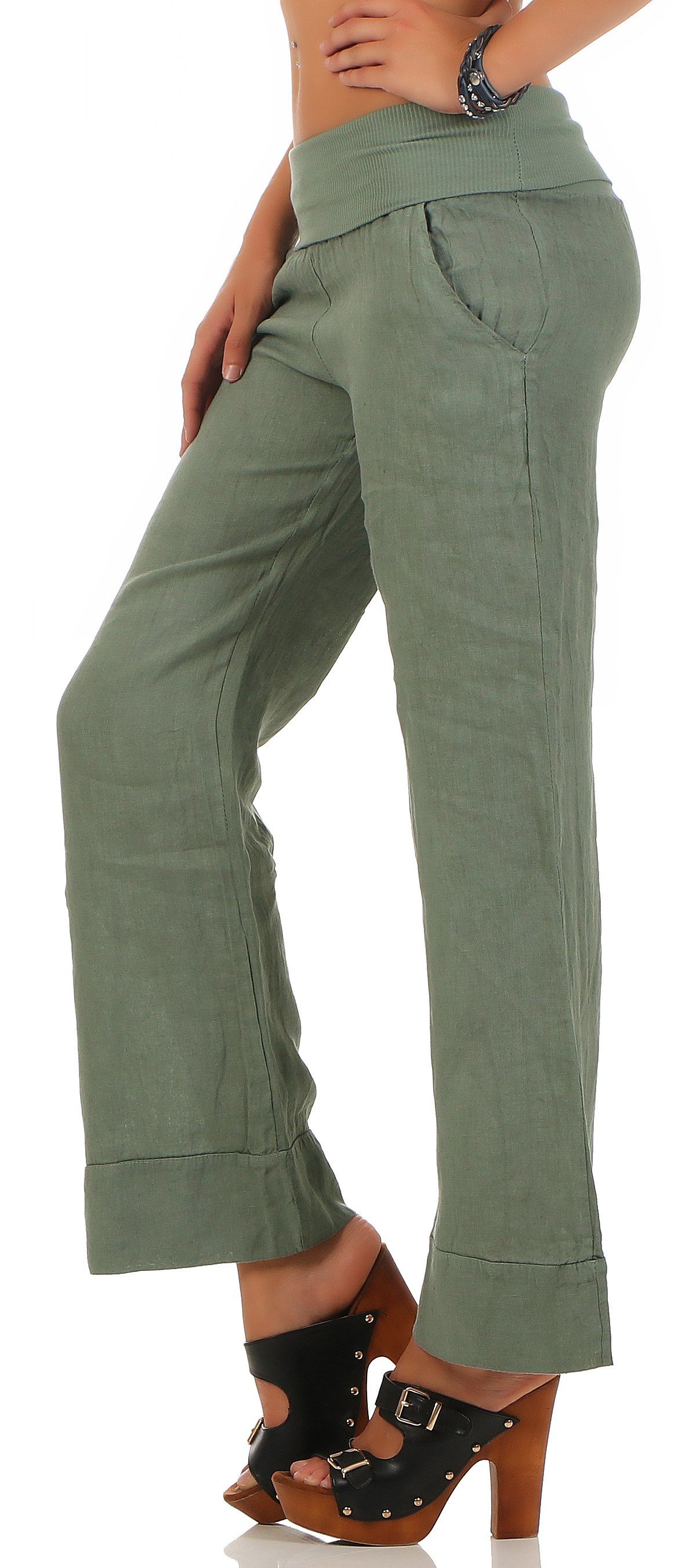 malito more than fashion Leinenhose malito Damen Hose aus Leinen, Stoffhose günstig online kaufen