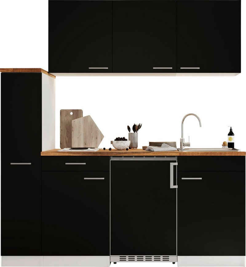 RESPEKTA Küche Luis, mit Duo Kochfeld, wahlweise mit Mikrowelle, Korpus Weiß, Breite 180 cm, in exclusiver Konfiguration für OTTO