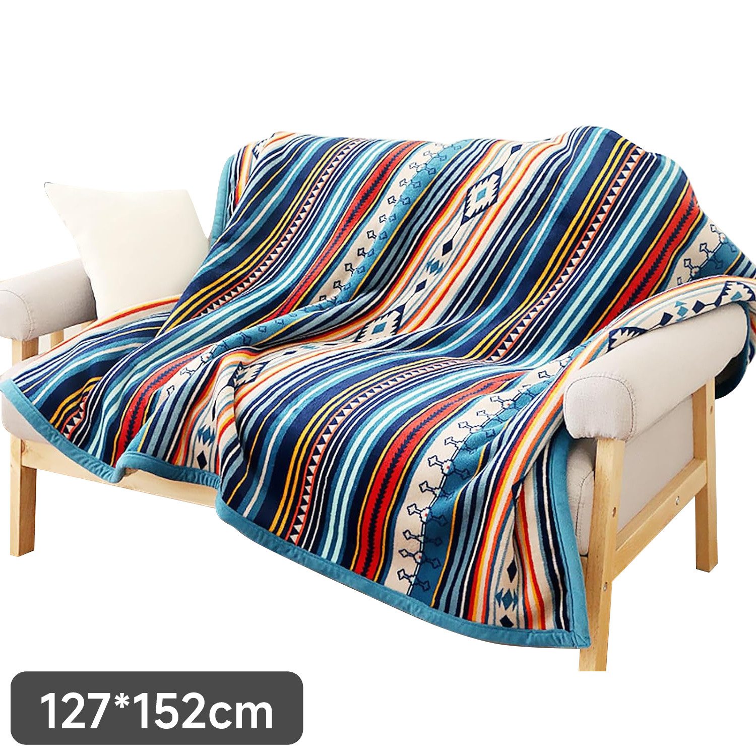 Wolldecke Korallen-Fleece-Überwurf flauschig weiche Couchdecke warme Bettdecke, OSTWOLKE, Flanelldecke, ideal für Schlafzimmer, Wohnzimmer, Büro