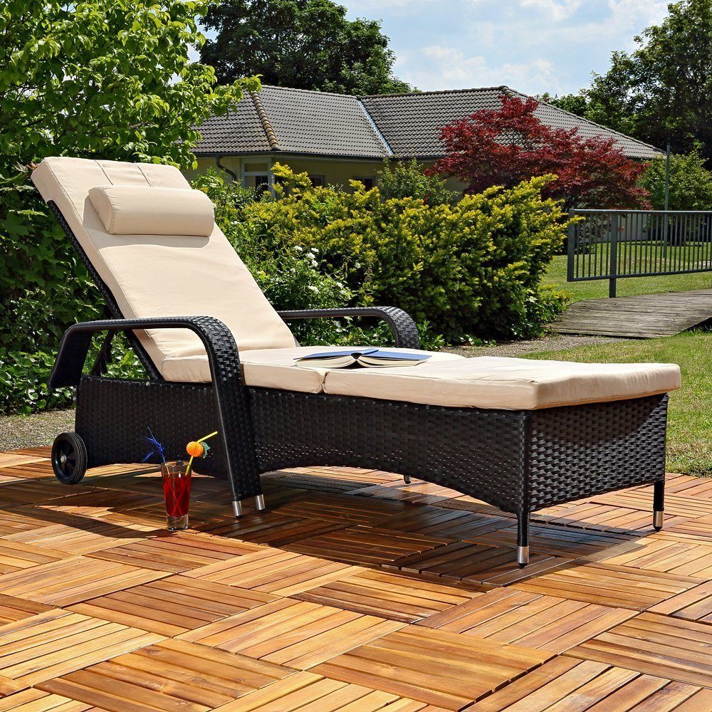 Melko Gartenliege Sonnenliege Gartenliege Polyrattan inkl. günstig online kaufen