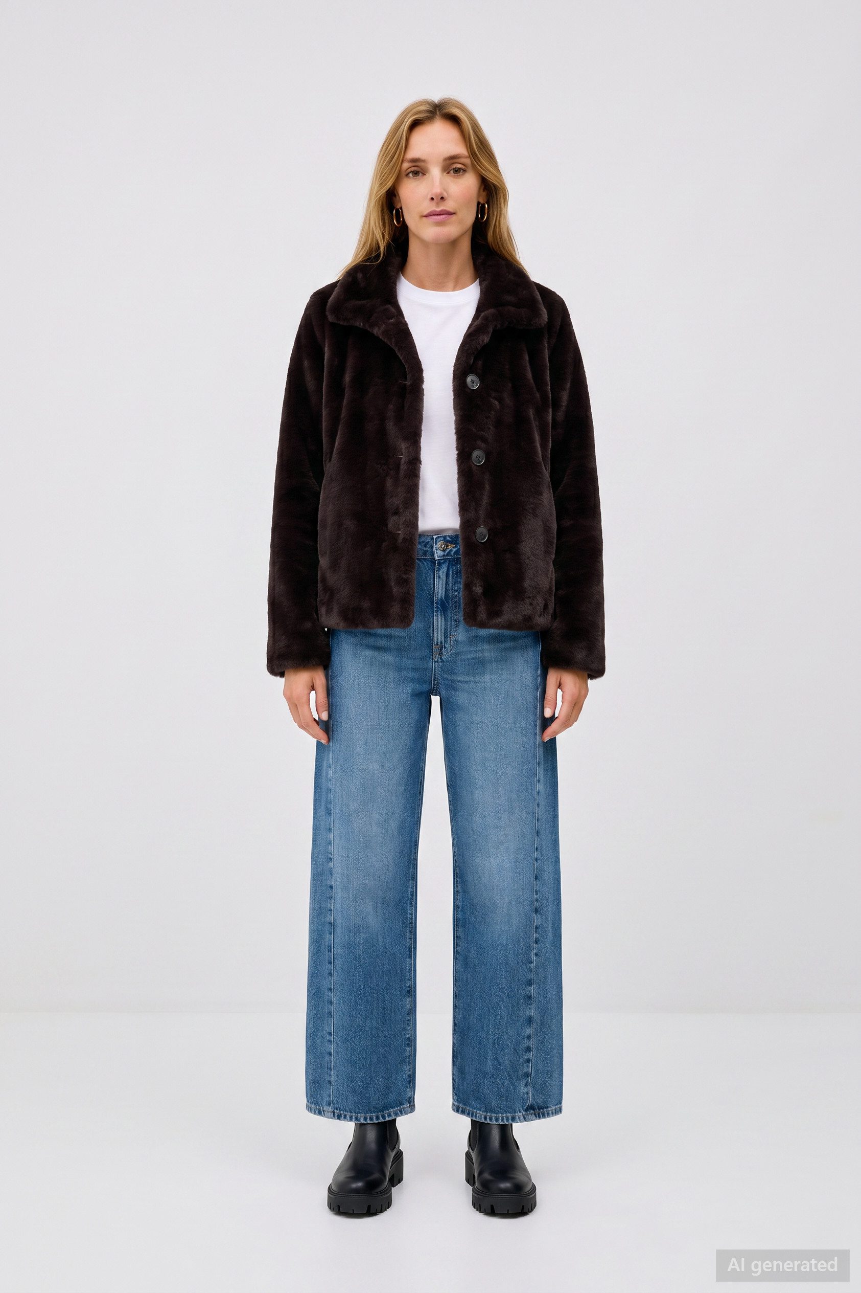 Barbara Lebek Fellimitatjacke warme Winterjacke mit weichem Stoff für kalte Tage