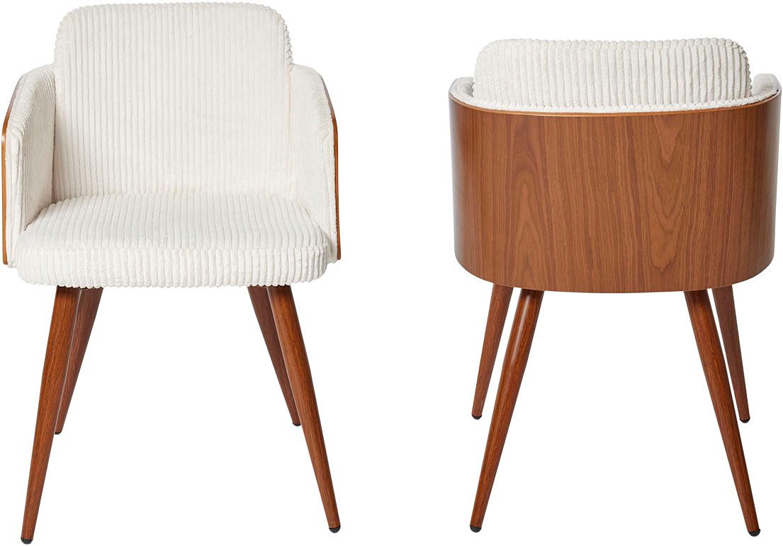 Jahnke Schalenstuhl CHIC SIT DUO (Set, 2 St), edles Design,Massivholz-Rückenteil,Armlehnen,Metallgestell in Holzlook