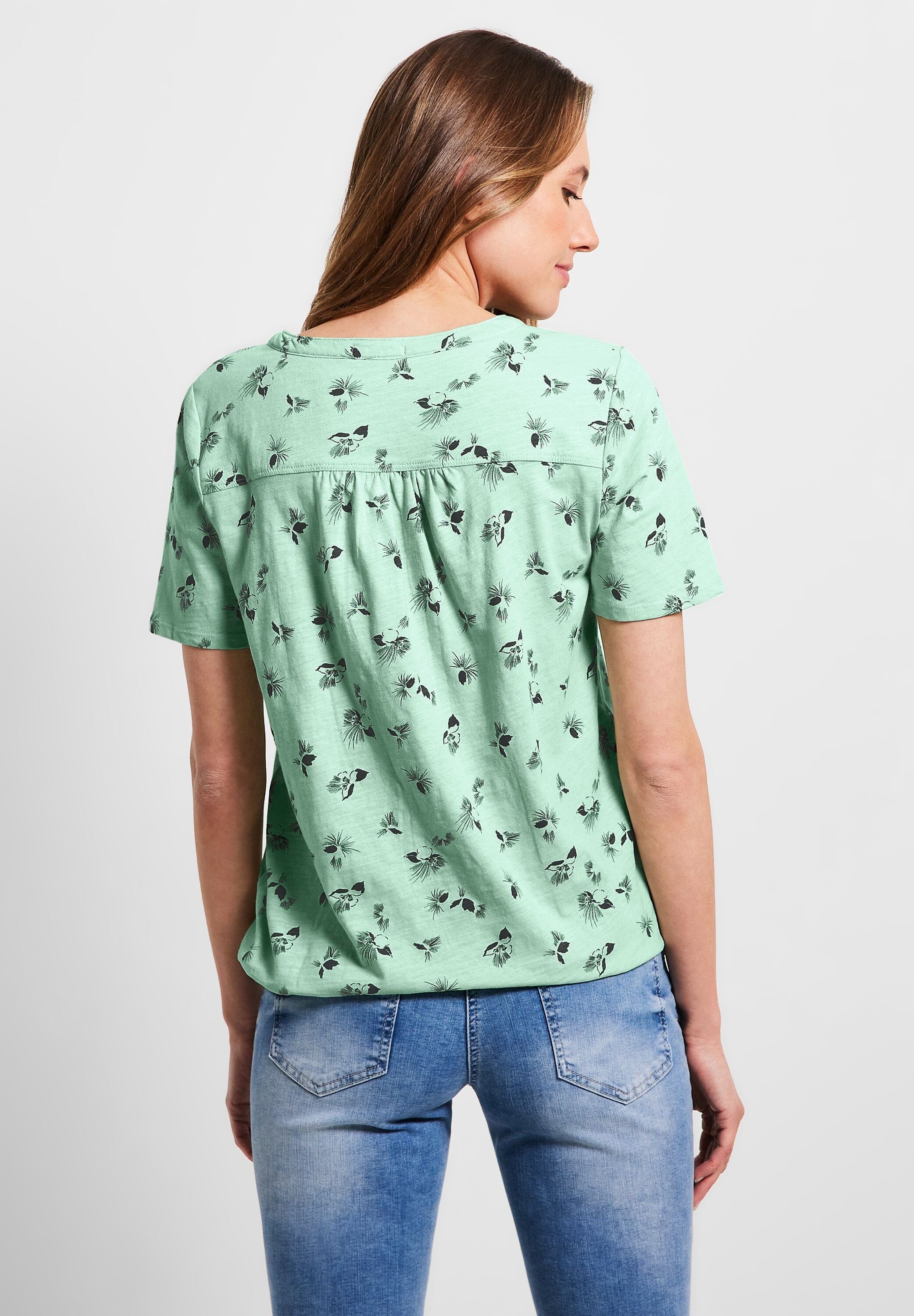 Baumwolle reiner salvia green fresh aus T-Shirt Cecil