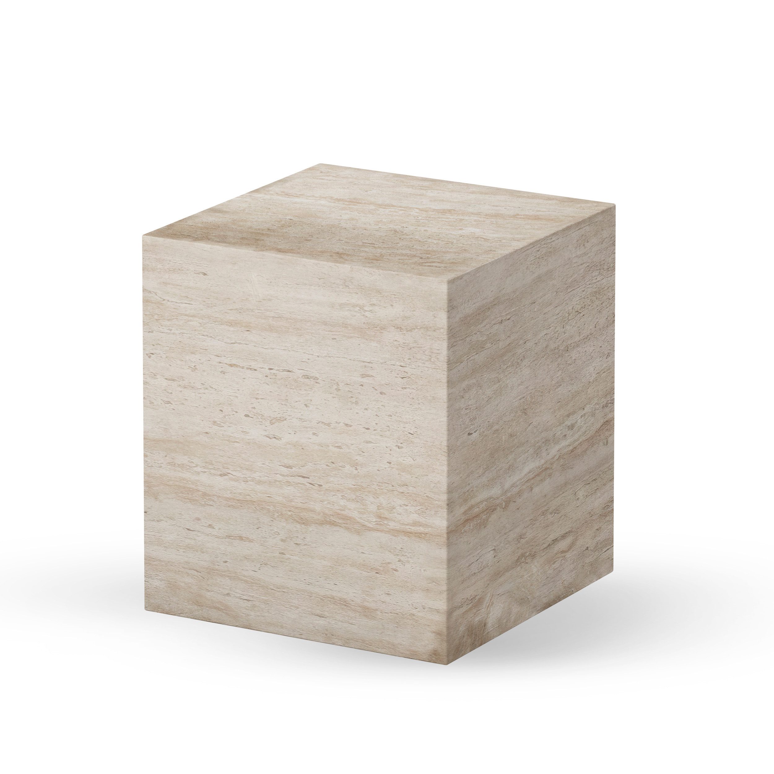 KHG Beistelltisch Garten-Beistelltisch in Beton-Optik aus Magnesiumoxid (Quaderform 200 kg belastbar, wetterfest UV-beständig, 45x50x45 cm), Extrem belastbar