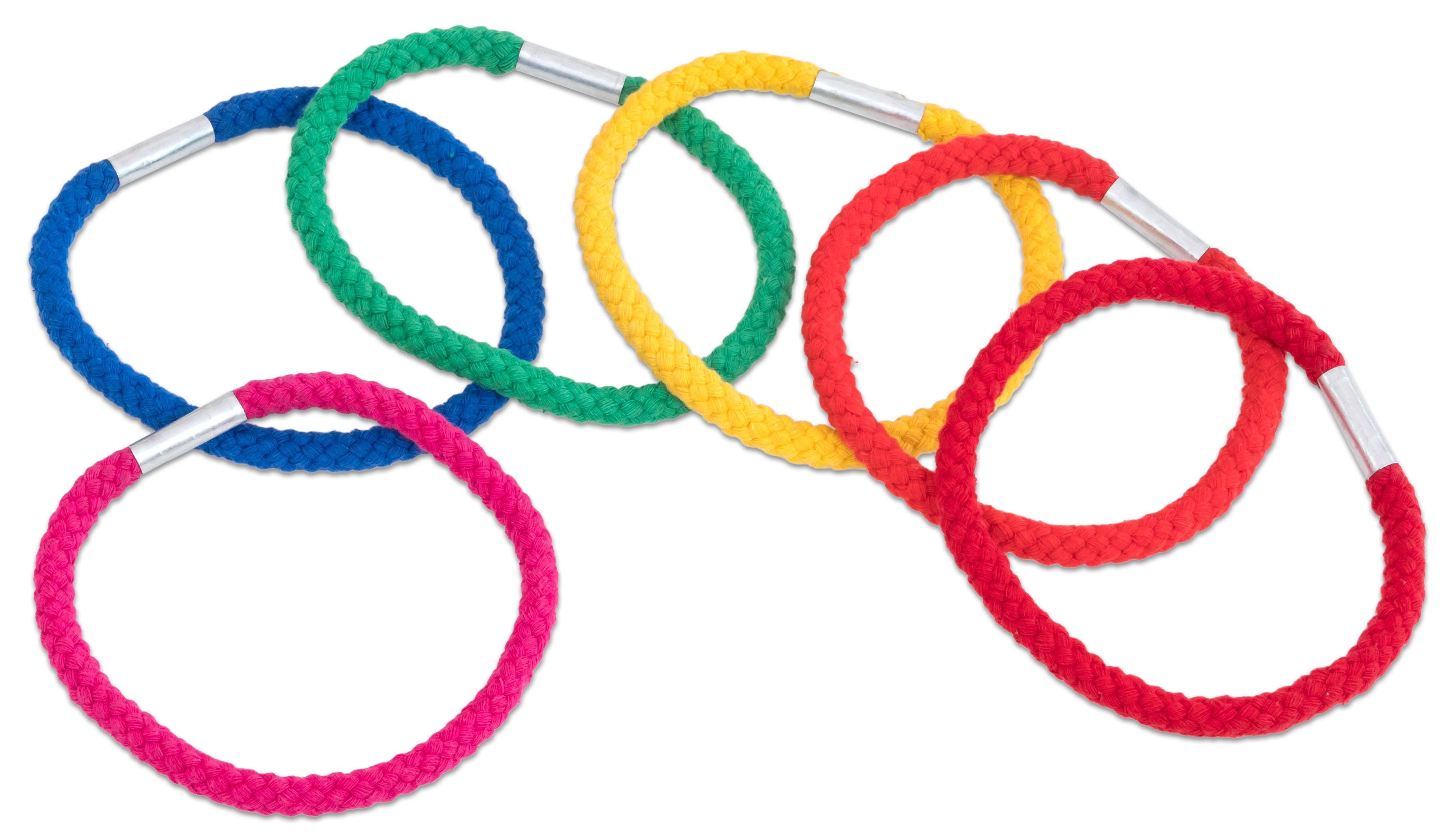 Betzold Wurfscheibe Regenbogen-Ringe aus Baumwolle, 6 Stück
