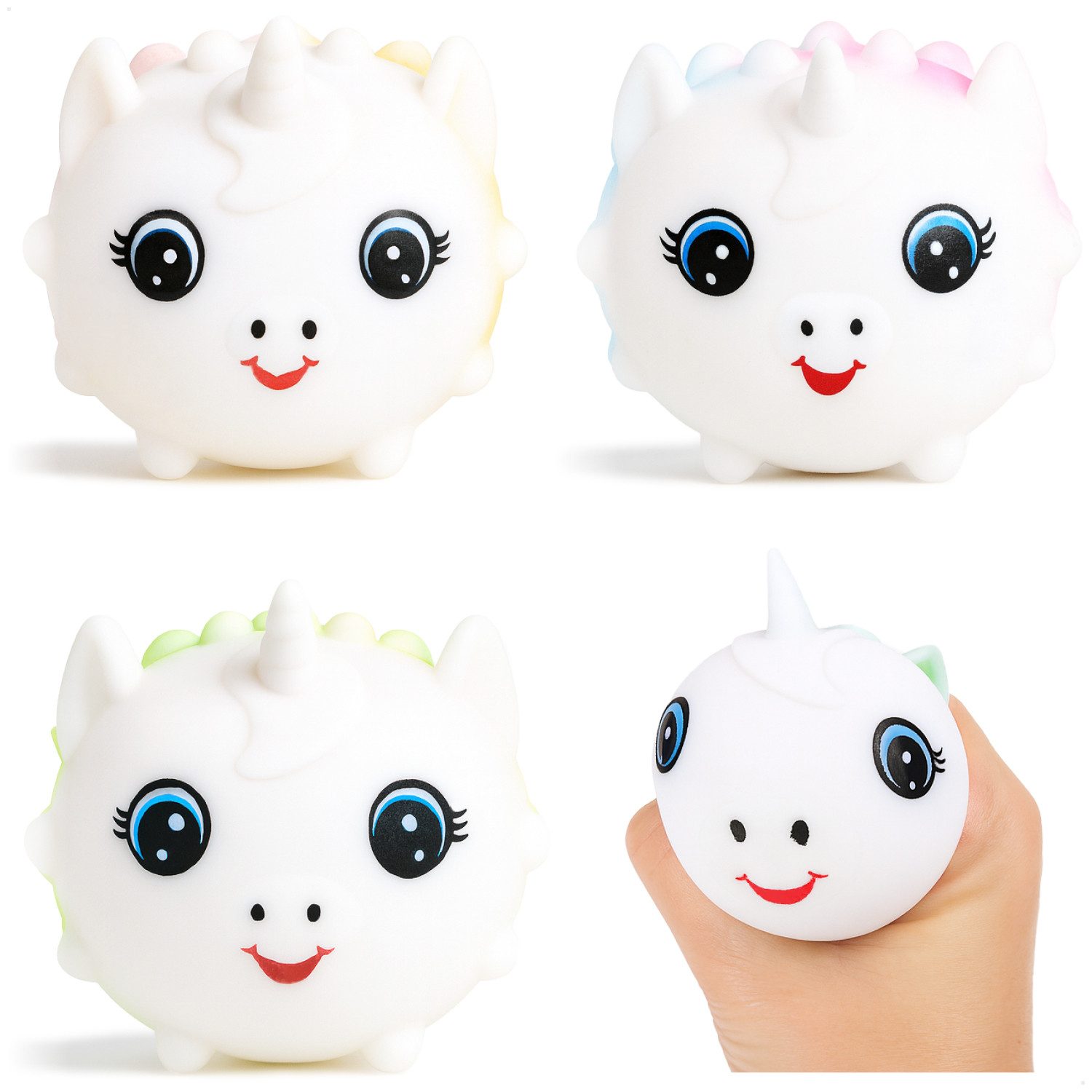 com-four Anti-Stress-Ball Anti Stress Quetschbälle - Squeeze Spielzeug zur Entspannung (4-St), Druckfiguren für Stressabbau - Knautschbälle