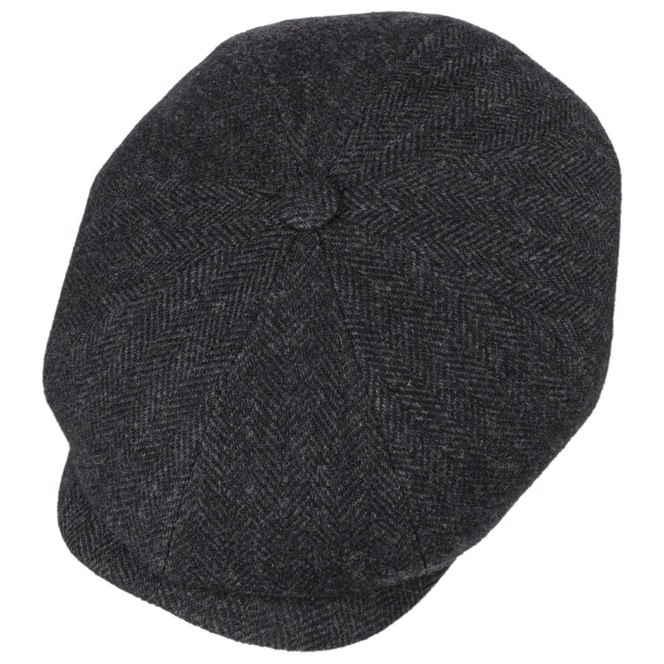 schwarz-grau Stetson (1-St) Cap Flatcap Flat mit Schirm